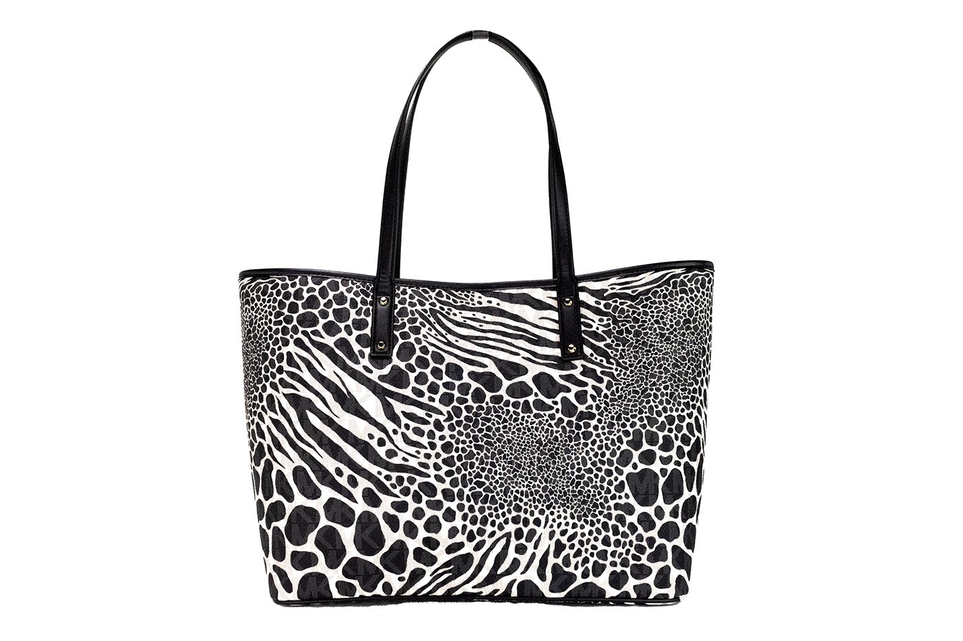 Michael Kors Carter Large Black Animal Print PVC Open Tote Shoulder Purse Bag - Luksusmuotia Michael Kors - Tutustu YVES JAVANNI® 