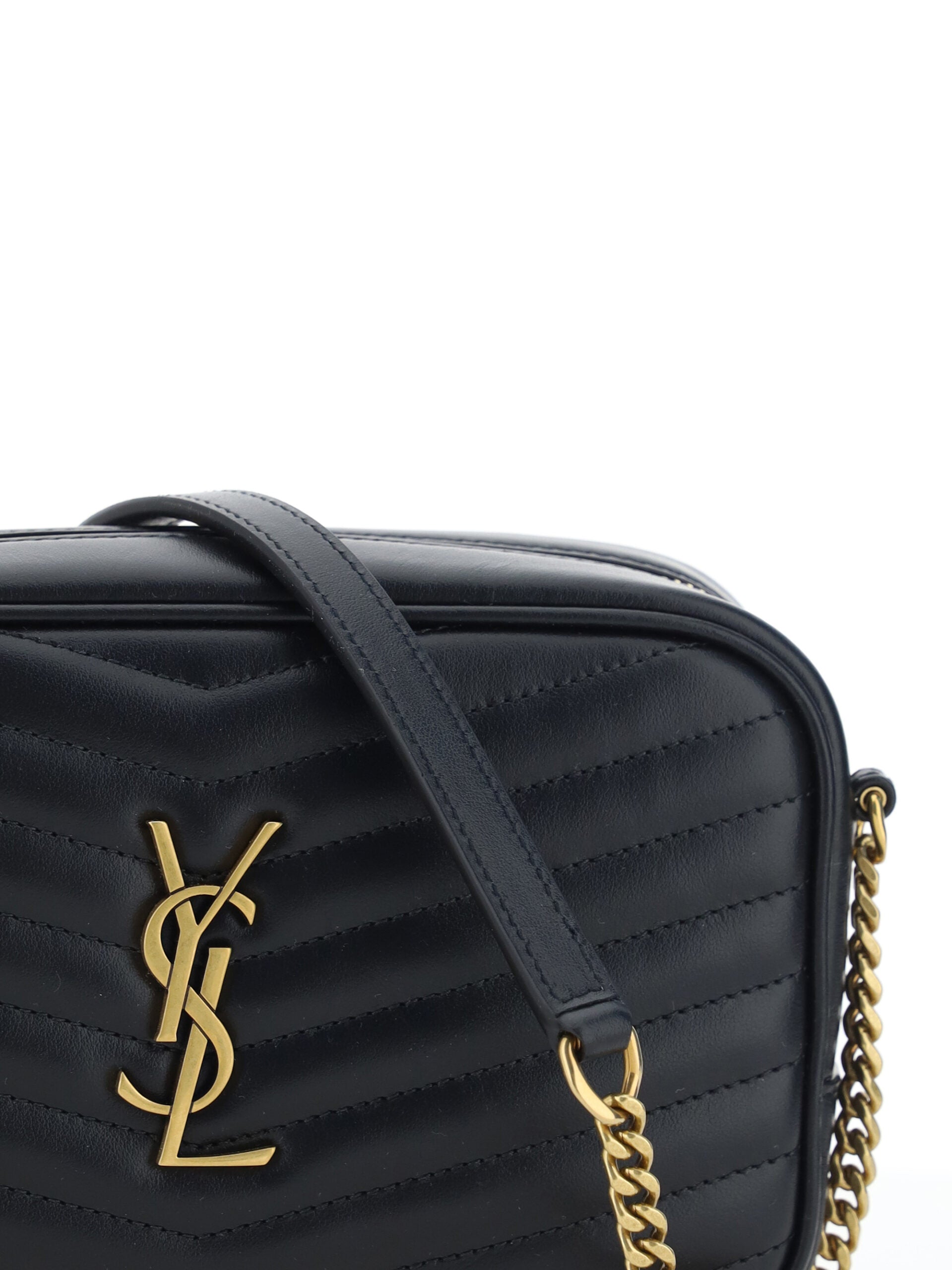 Saint Laurent Black Calf Leather Lou Small Shoulder Bag - Luksusmuotia Saint Laurent - Tutustu YVES JAVANNI® 