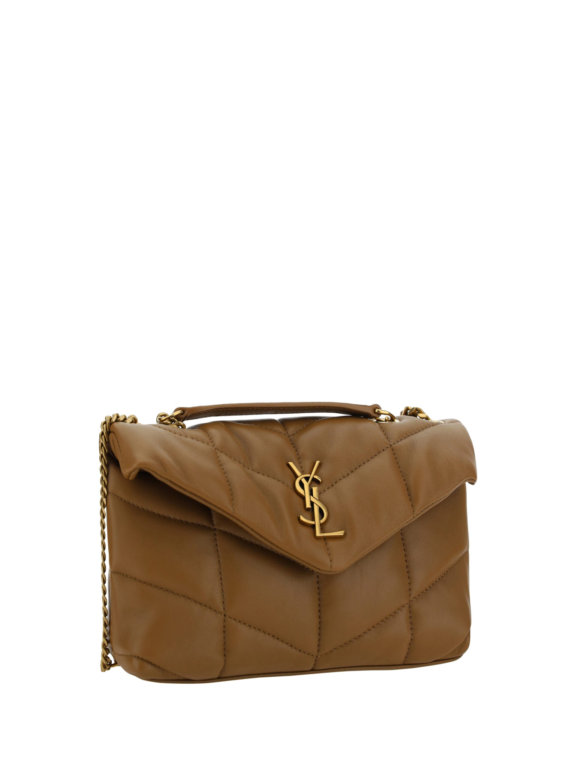 Saint Laurent Brown Lamb Leather Puffer Toy Shoulder Bag - Luksusmuotia Saint Laurent - Tutustu YVES JAVANNI® 