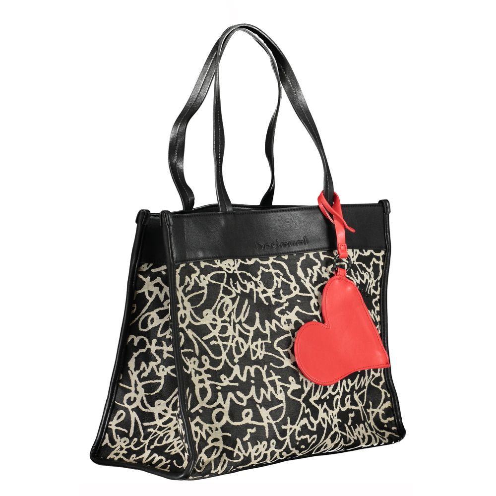 Desigual Black Polyester Handbag - Luksusmuotia Desigual - Tutustu YVES JAVANNI® 