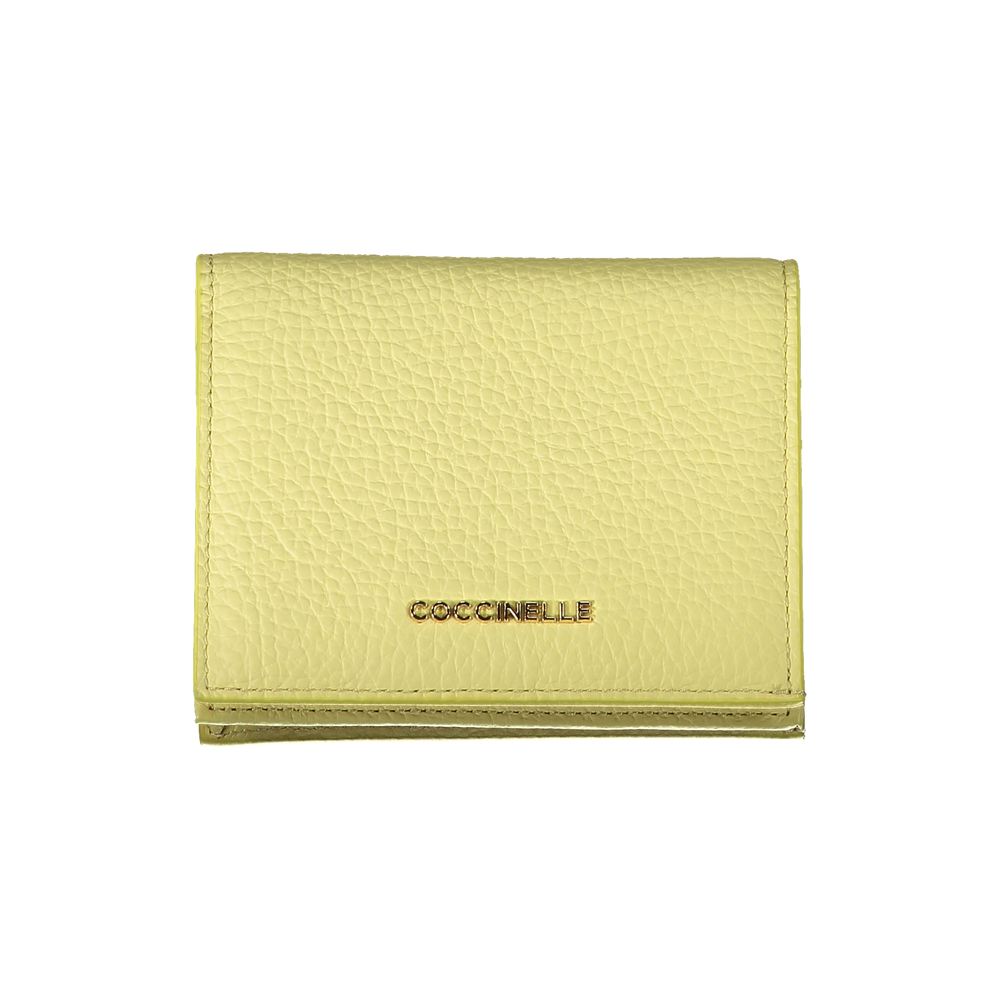 Coccinelle Yellow Leather Wallet - Luksusmuotia Coccinelle - Tutustu YVES JAVANNI® 