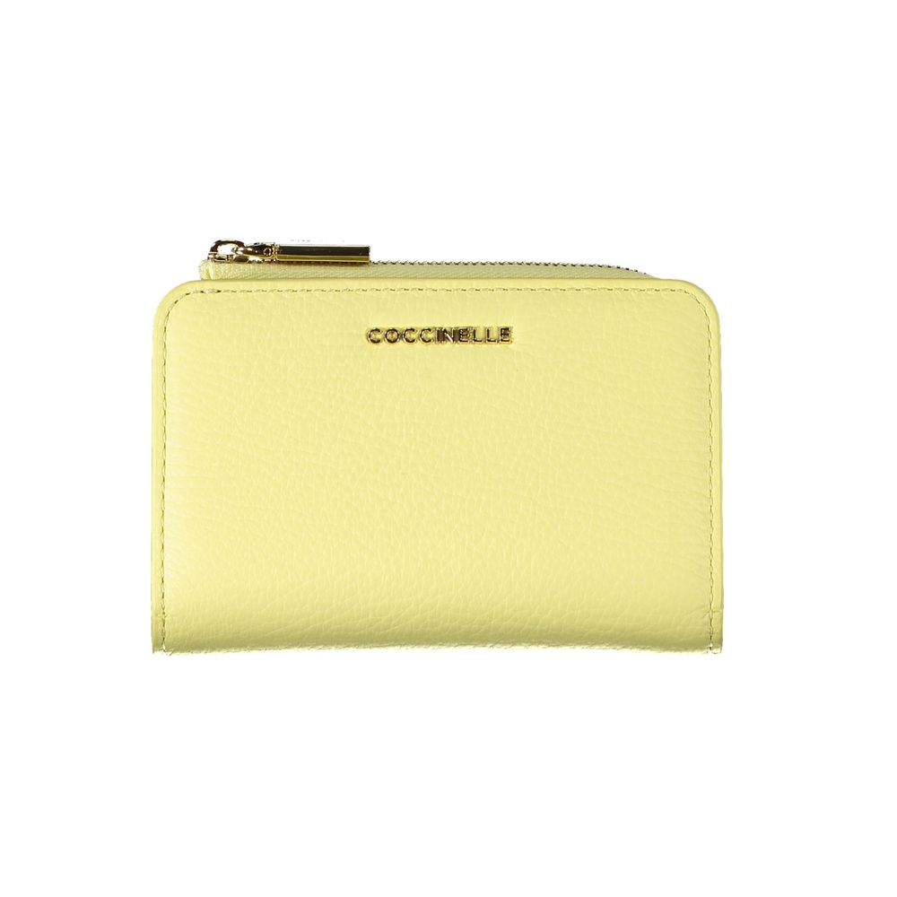 Coccinelle Yellow Leather Wallet - Luksusmuotia Coccinelle - Tutustu YVES JAVANNI® 