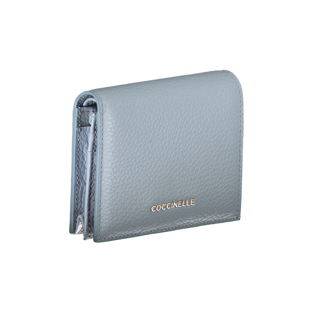 Coccinelle Light Blue Leather Wallet - Luksusmuotia Coccinelle - Tutustu YVES JAVANNI® 