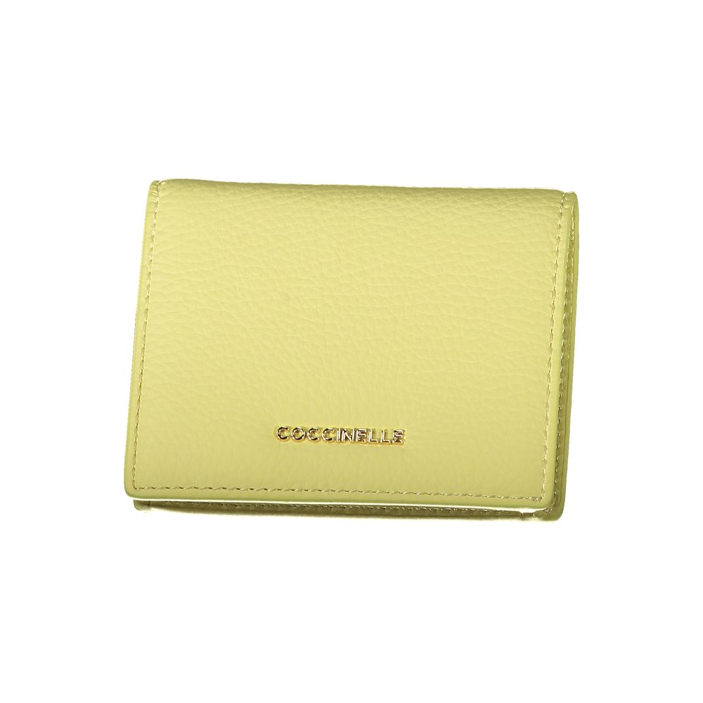 Coccinelle Yellow Leather Wallet - Luksusmuotia Coccinelle - Tutustu YVES JAVANNI® 