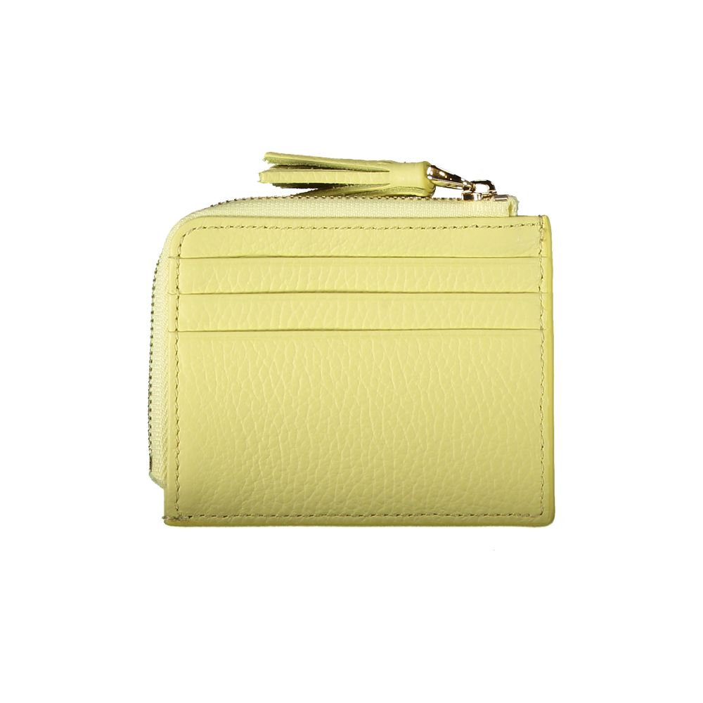 Coccinelle Yellow Leather Wallet - Luksusmuotia Coccinelle - Tutustu YVES JAVANNI® 