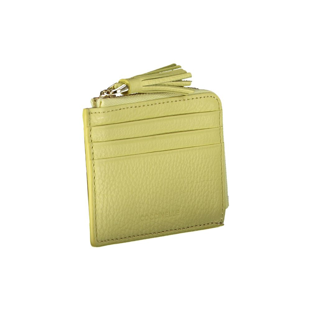 Coccinelle Yellow Leather Wallet - Luksusmuotia Coccinelle - Tutustu YVES JAVANNI® 