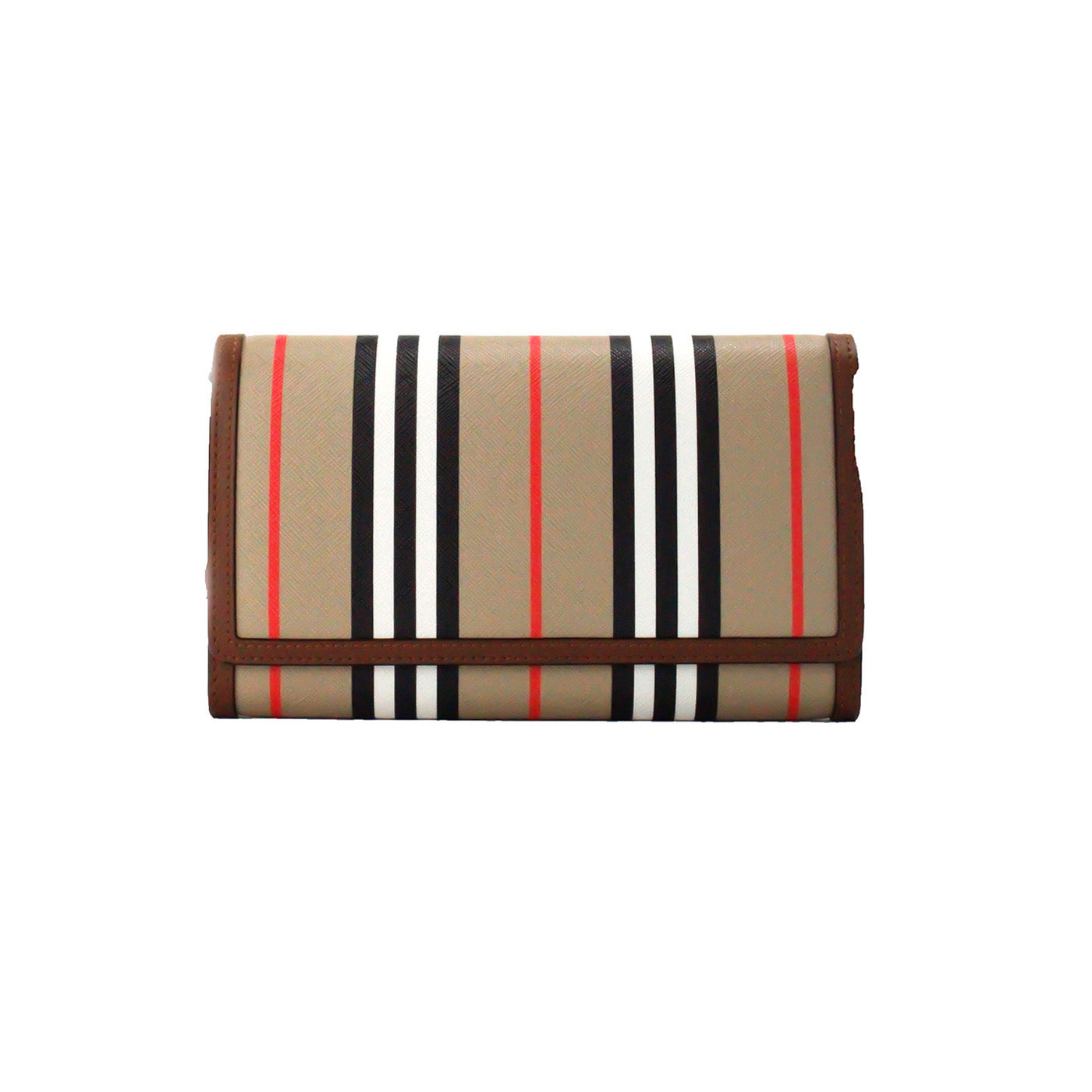 Burberry Hannah Icon Stripe Archive Tan E-Canvas Leather Wallet Crossbody Bag - Luxury from Burberry - Shop at YVES JAVANNI