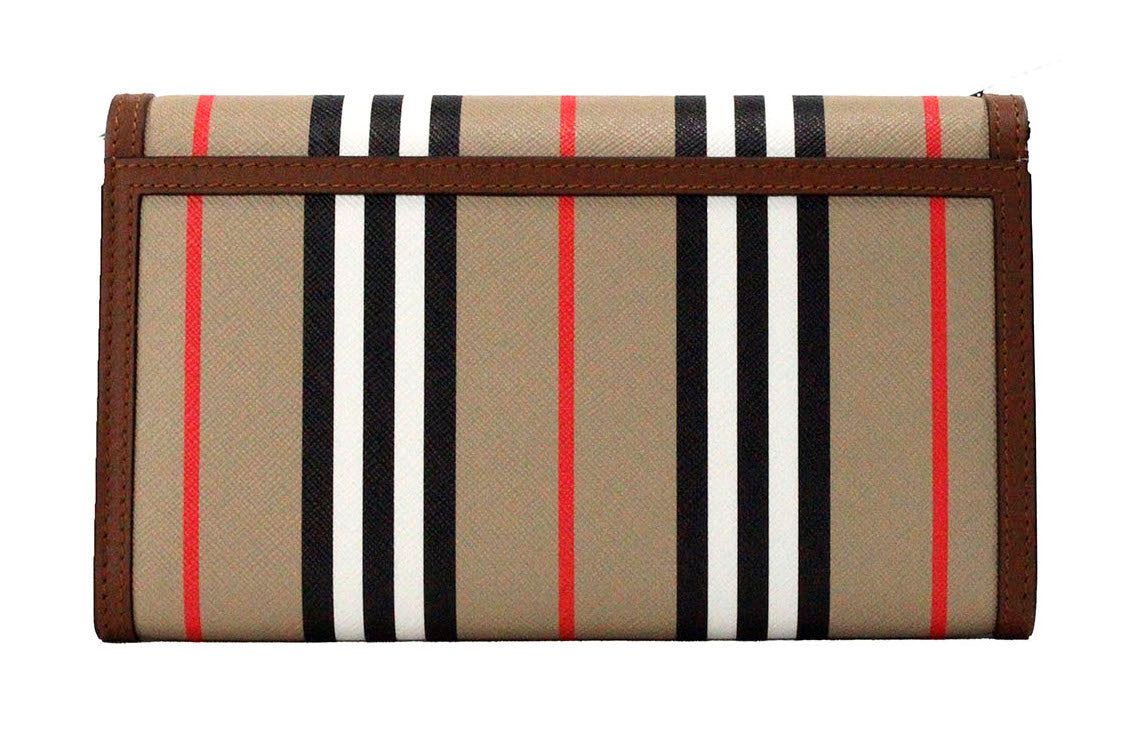 Burberry Hannah Icon Stripe Archive Tan E-Canvas Leather Wallet Crossbody Bag - Luksusmuotia Burberry - Tutustu YVES JAVANNI® 