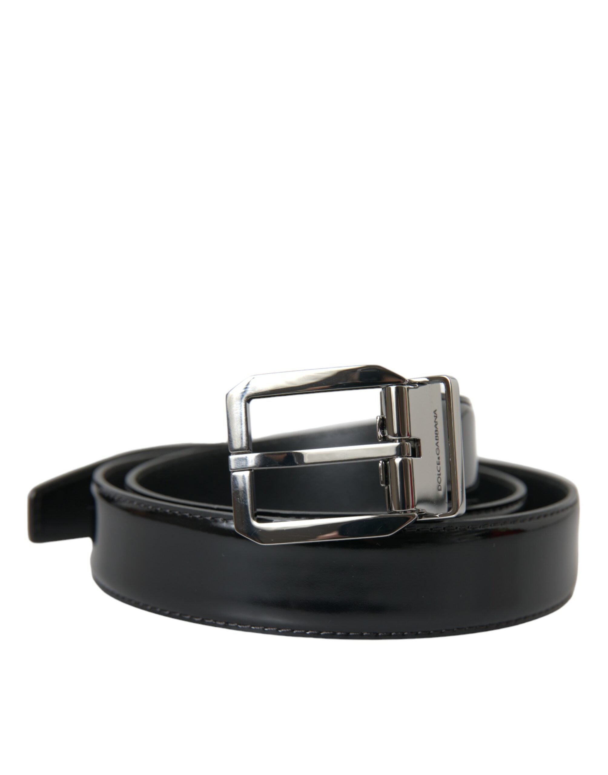 Dolce & Gabbana Black Leather Silver Metal Buckle Belt Men - Luksusmuotia Dolce & Gabbana - Tutustu YVES JAVANNI® 