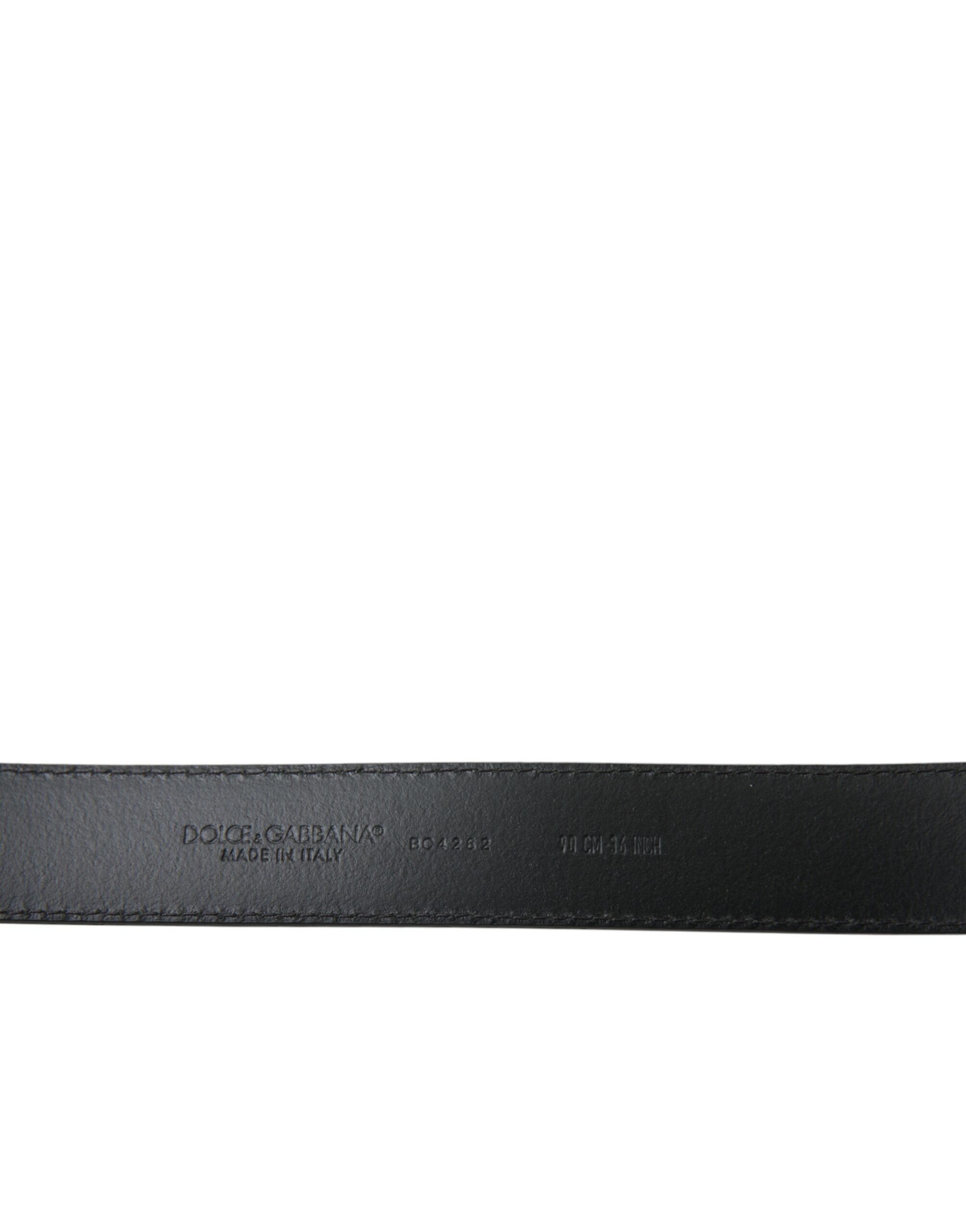 Dolce & Gabbana Black Leather Silver Metal Buckle Belt Men - Luksusmuotia Dolce & Gabbana - Tutustu YVES JAVANNI® 