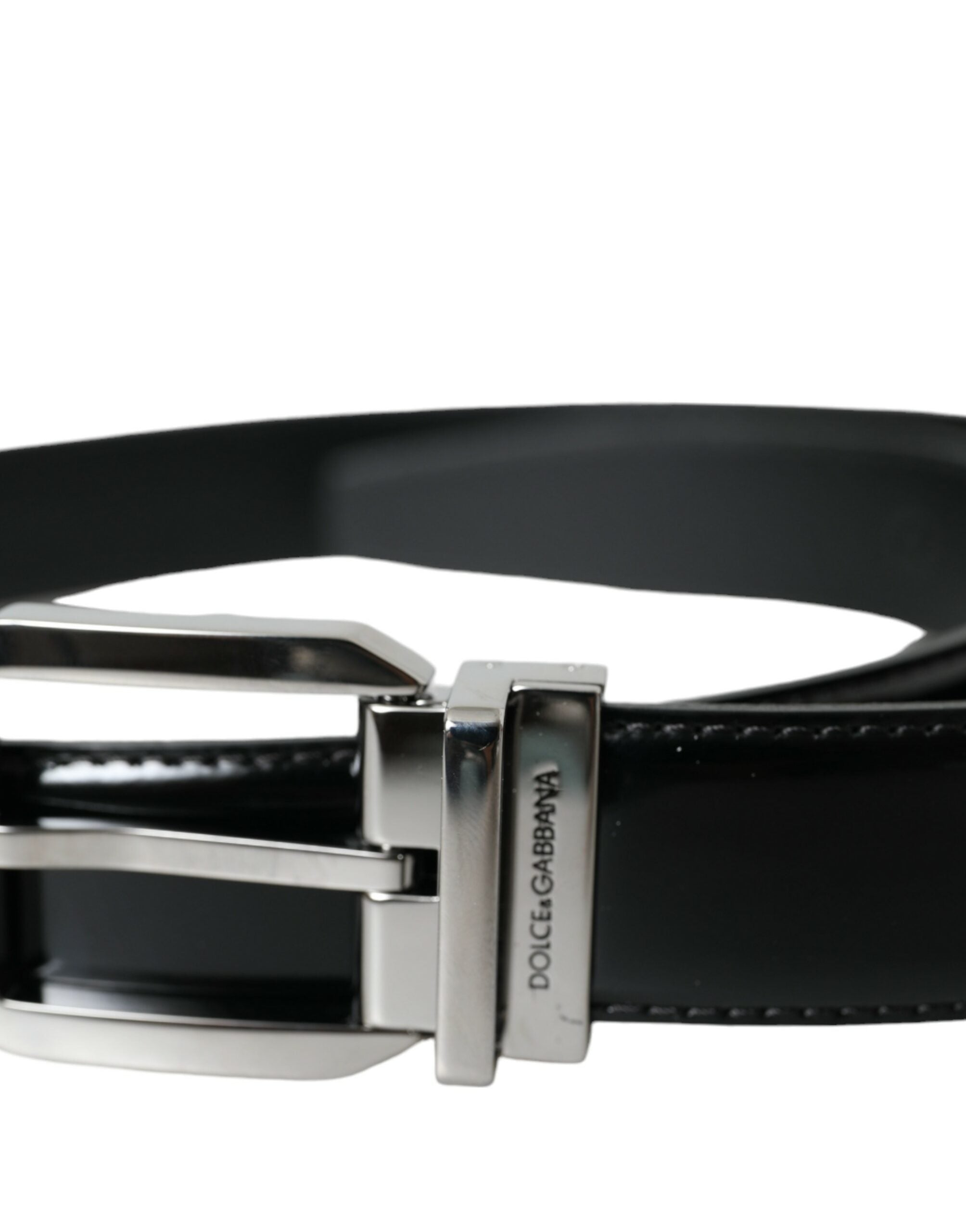 Dolce & Gabbana Black Leather Silver Metal Buckle Belt Men - Luksusmuotia Dolce & Gabbana - Tutustu YVES JAVANNI® 