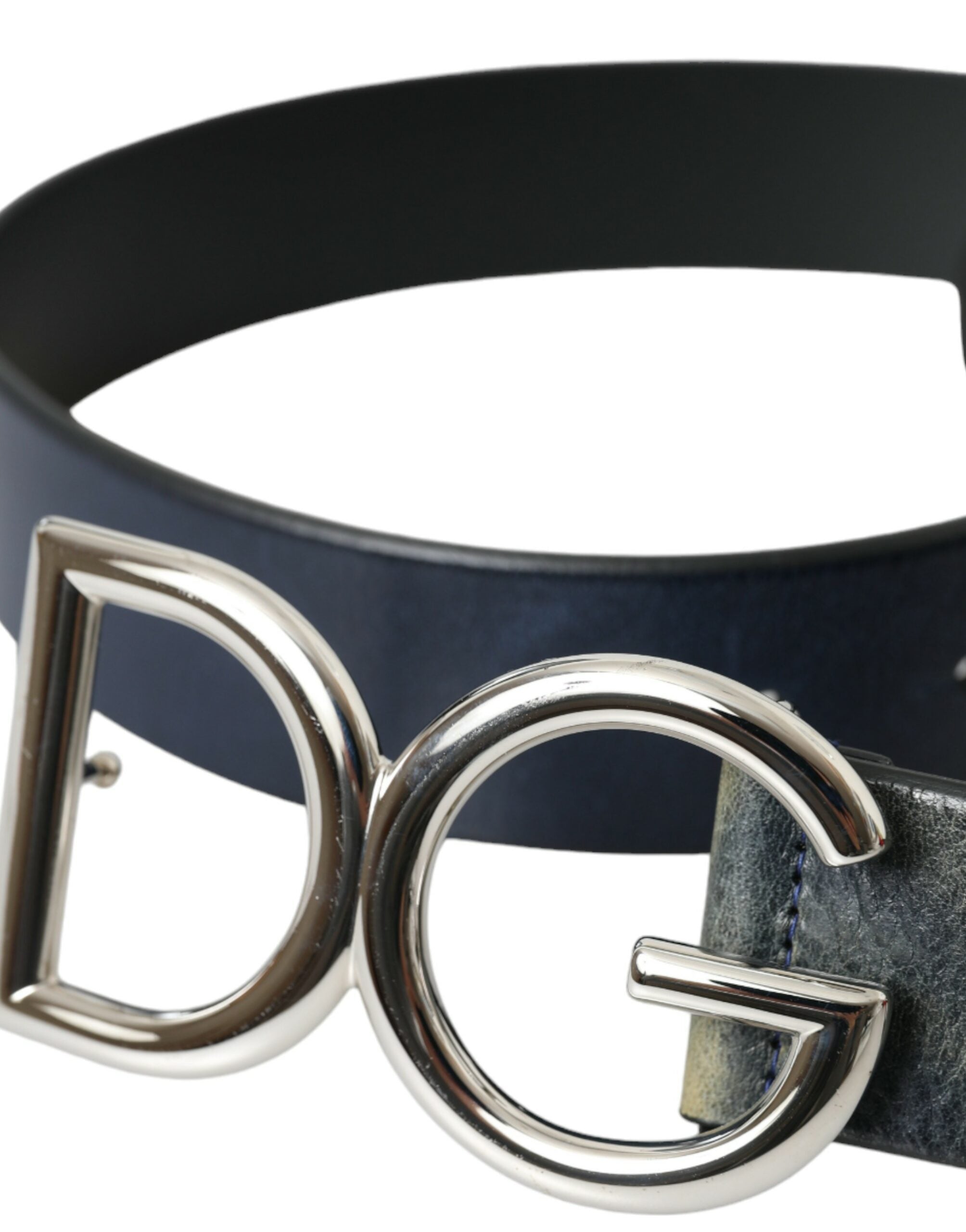 Dolce & Gabbana Blue Leather Silver Metal Logo Buckle Belt Men - Luksusmuotia Dolce & Gabbana - Tutustu YVES JAVANNI® 