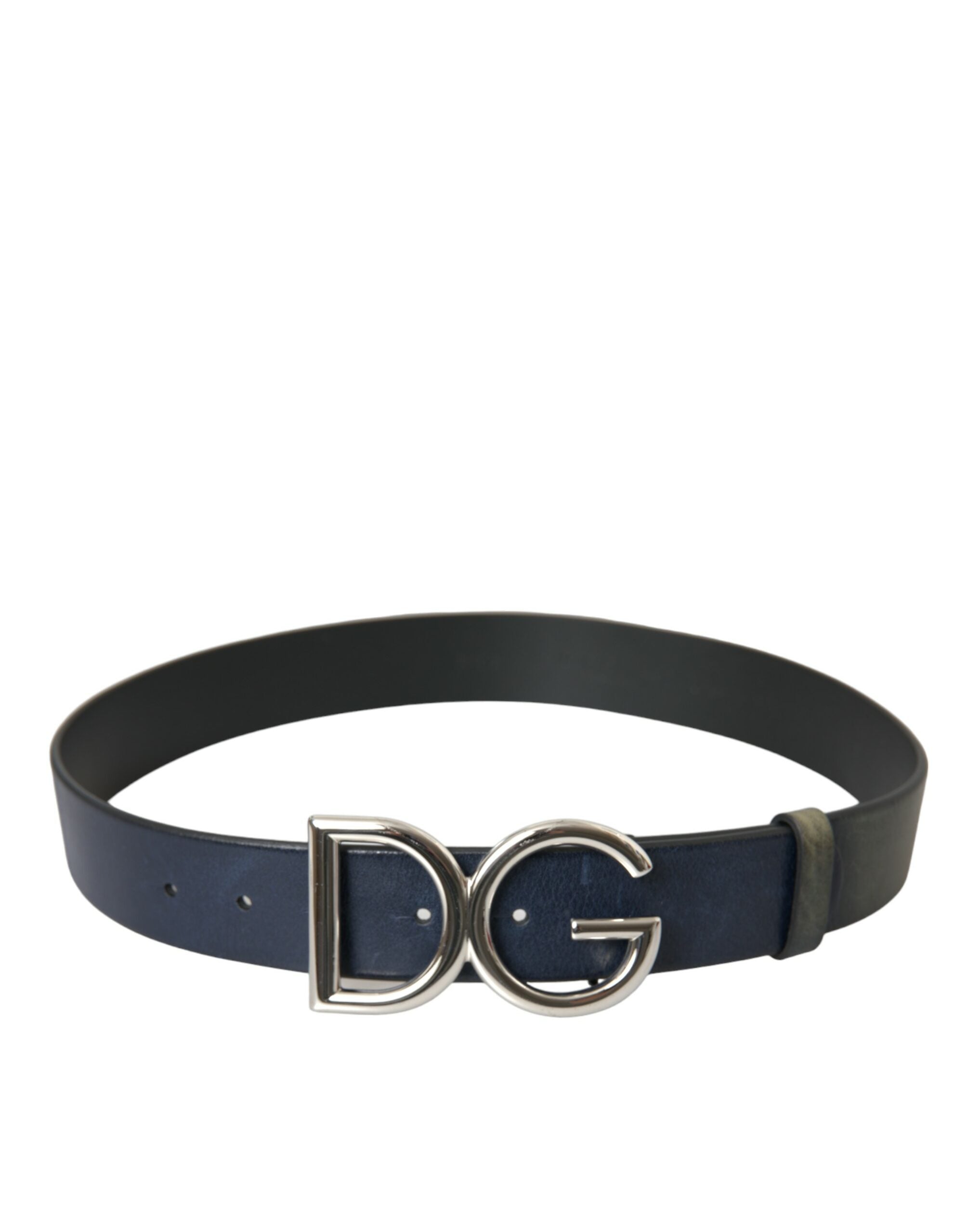 Dolce & Gabbana Blue Leather Silver Metal Logo Buckle Belt Men - Luksusmuotia Dolce & Gabbana - Tutustu YVES JAVANNI® 