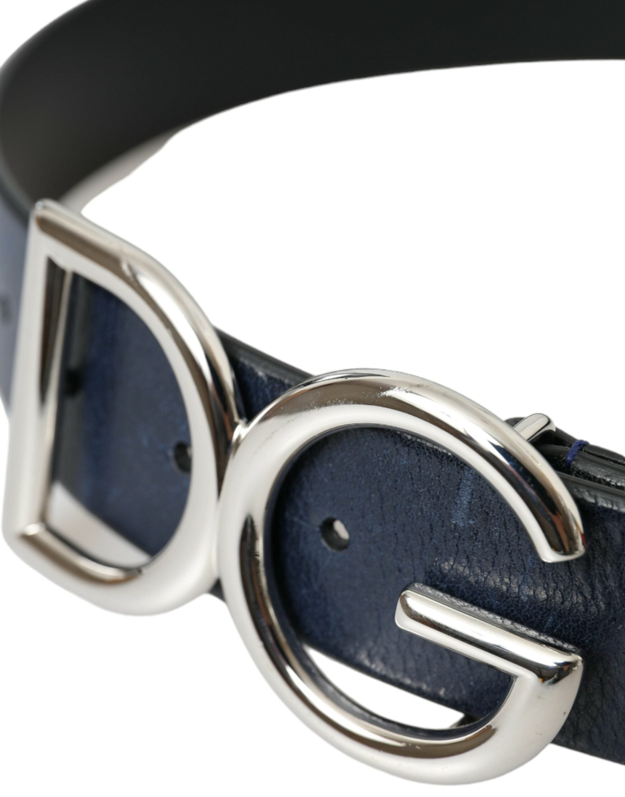 Dolce & Gabbana Blue Leather Silver Metal Logo Buckle Belt Men - Luksusmuotia Dolce & Gabbana - Tutustu YVES JAVANNI® 