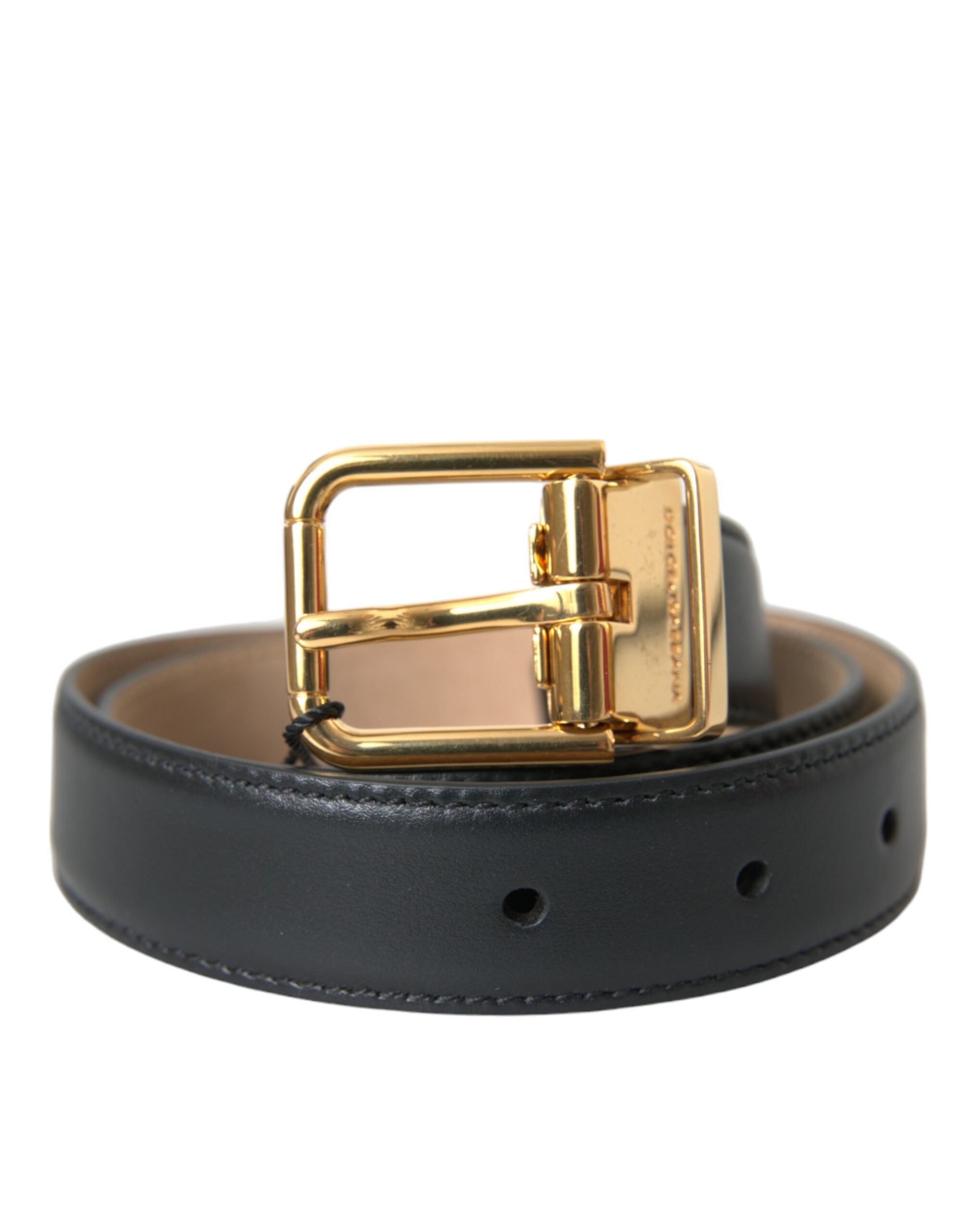 Dolce & Gabbana Black Leather Gold Metal Buckle Belt Men - Luksusmuotia Dolce & Gabbana - Tutustu YVES JAVANNI® 