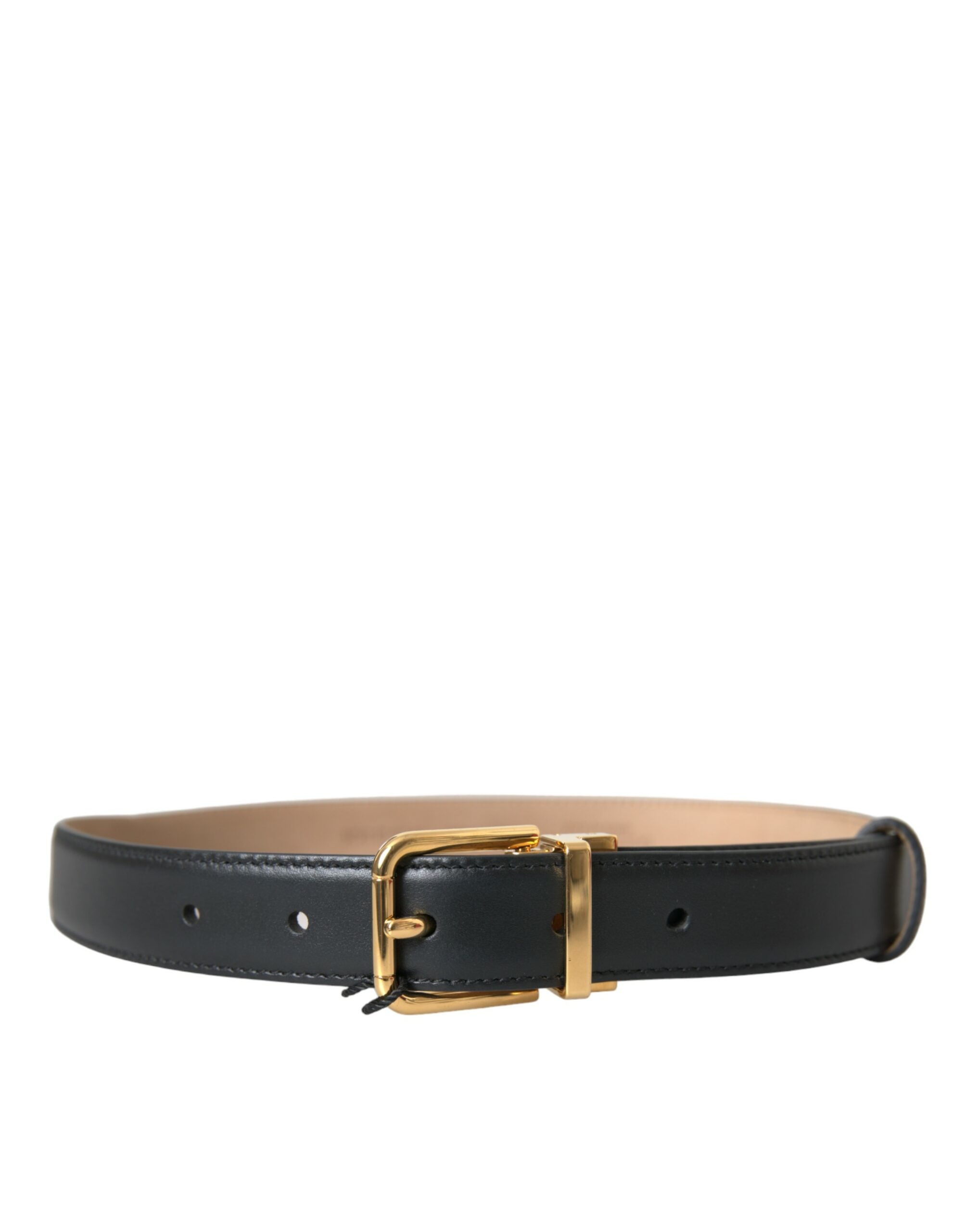 Dolce & Gabbana Black Leather Gold Metal Buckle Belt Men - Luksusmuotia Dolce & Gabbana - Tutustu YVES JAVANNI® 