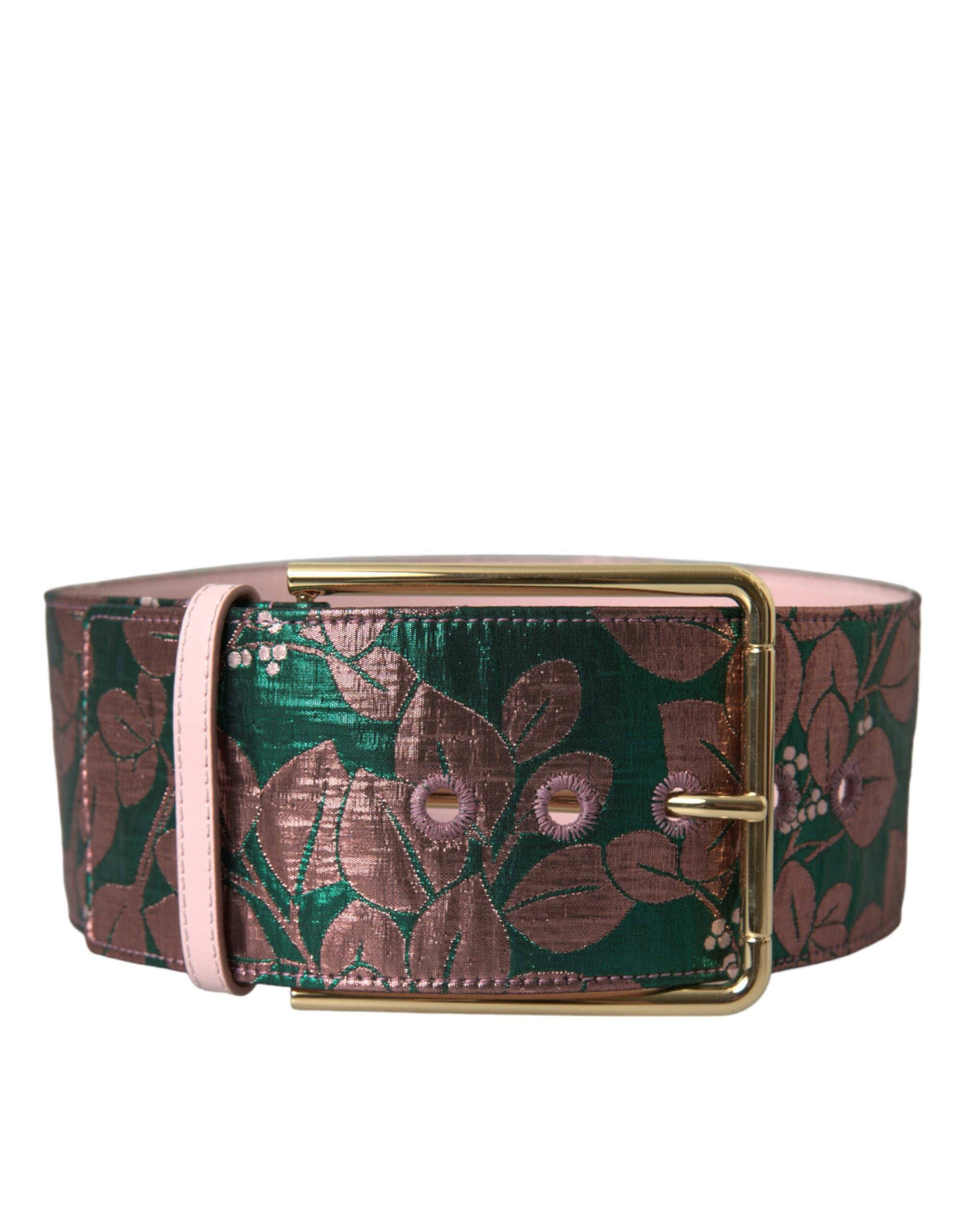 Dolce & Gabbana Multicolor Floral Jacquard Lurex Gold Buckle Belt - Luksuslaukut ja asusteet Dolce & Gabbana - Tutustu YVES JAVANNI® 