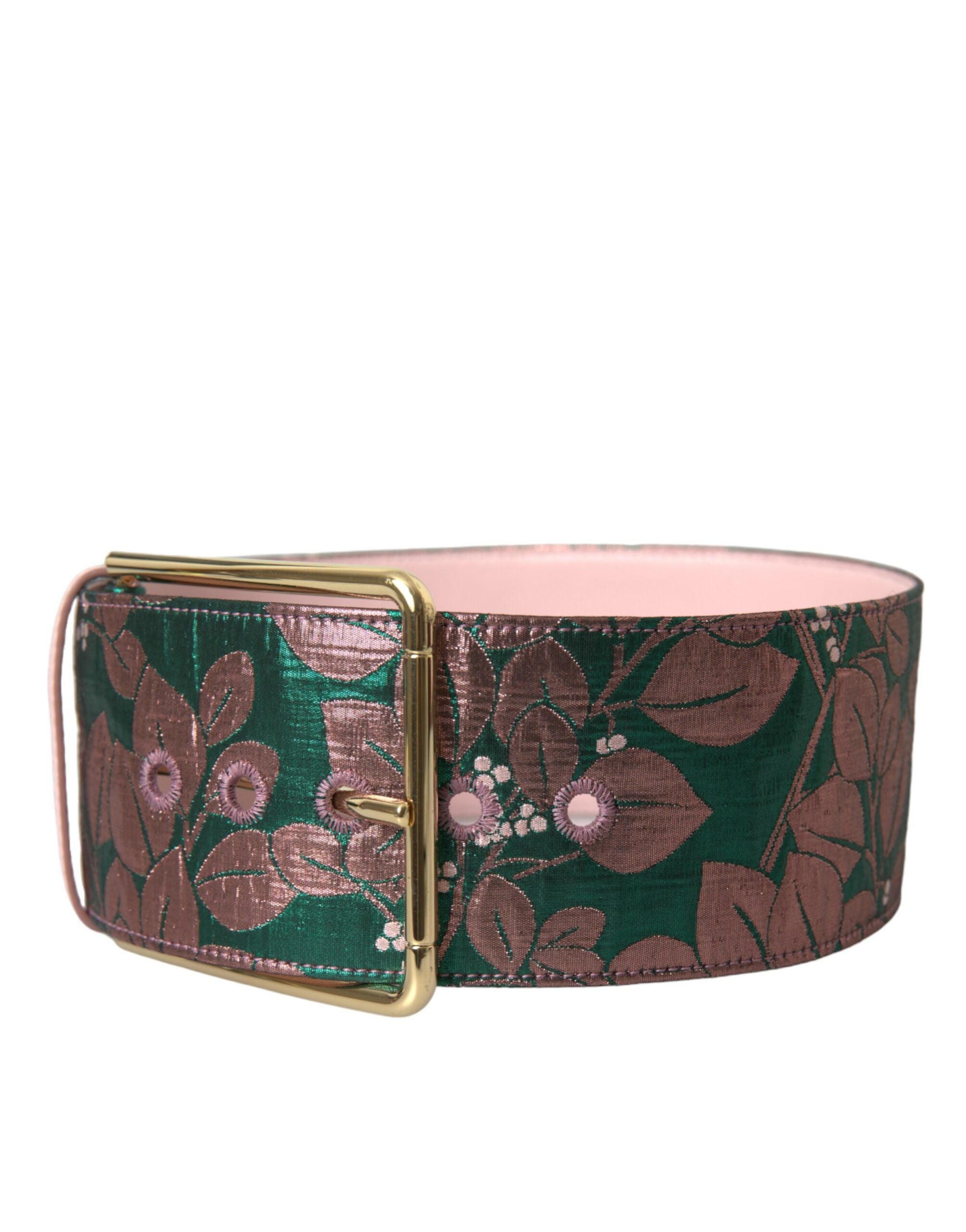 Dolce & Gabbana Multicolor Floral Jacquard Lurex Gold Buckle Belt - Luksuslaukut ja asusteet Dolce & Gabbana - Tutustu YVES JAVANNI® 