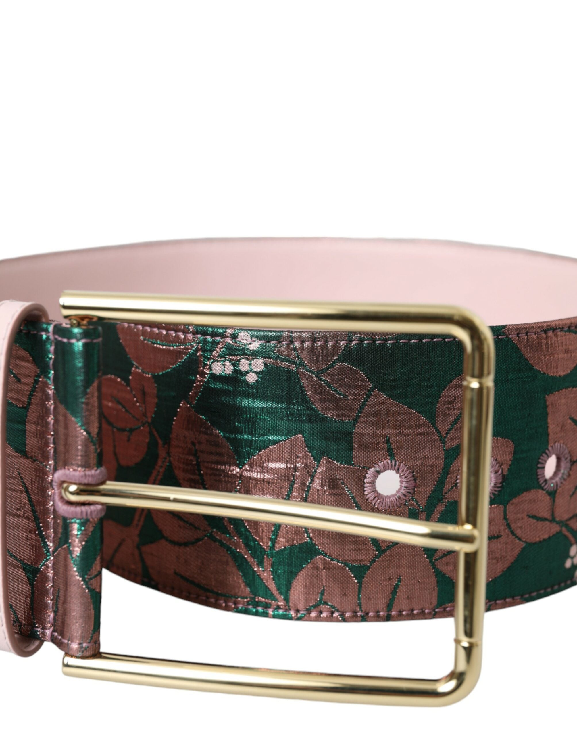 Dolce & Gabbana Multicolor Floral Jacquard Lurex Gold Buckle Belt - Luksuslaukut ja asusteet Dolce & Gabbana - Tutustu YVES JAVANNI® 