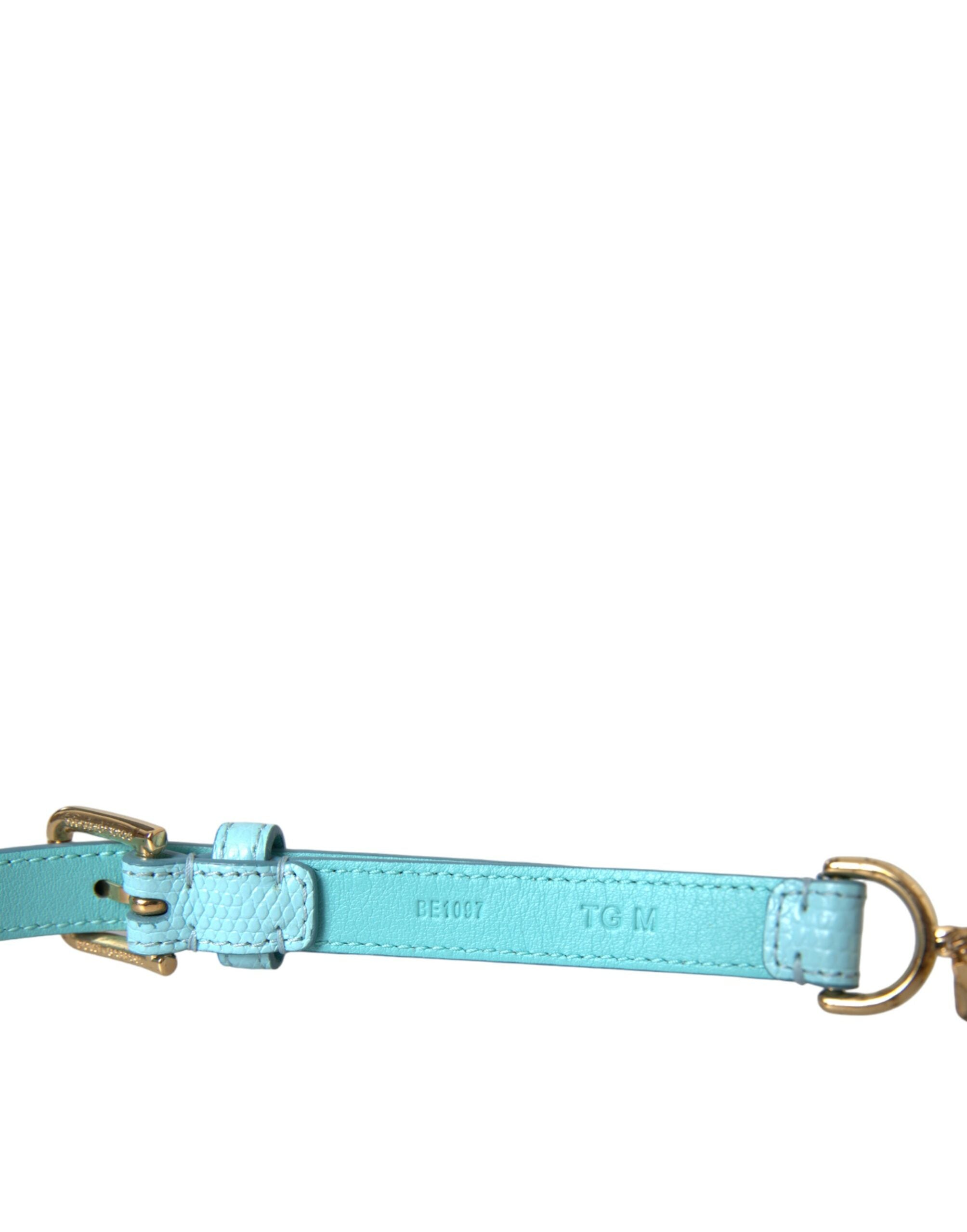 Dolce & Gabbana Light Blue Leather Crystal Chain Waist Belt - Luksuslaukut ja asusteet Dolce & Gabbana - Tutustu YVES JAVANNI® 