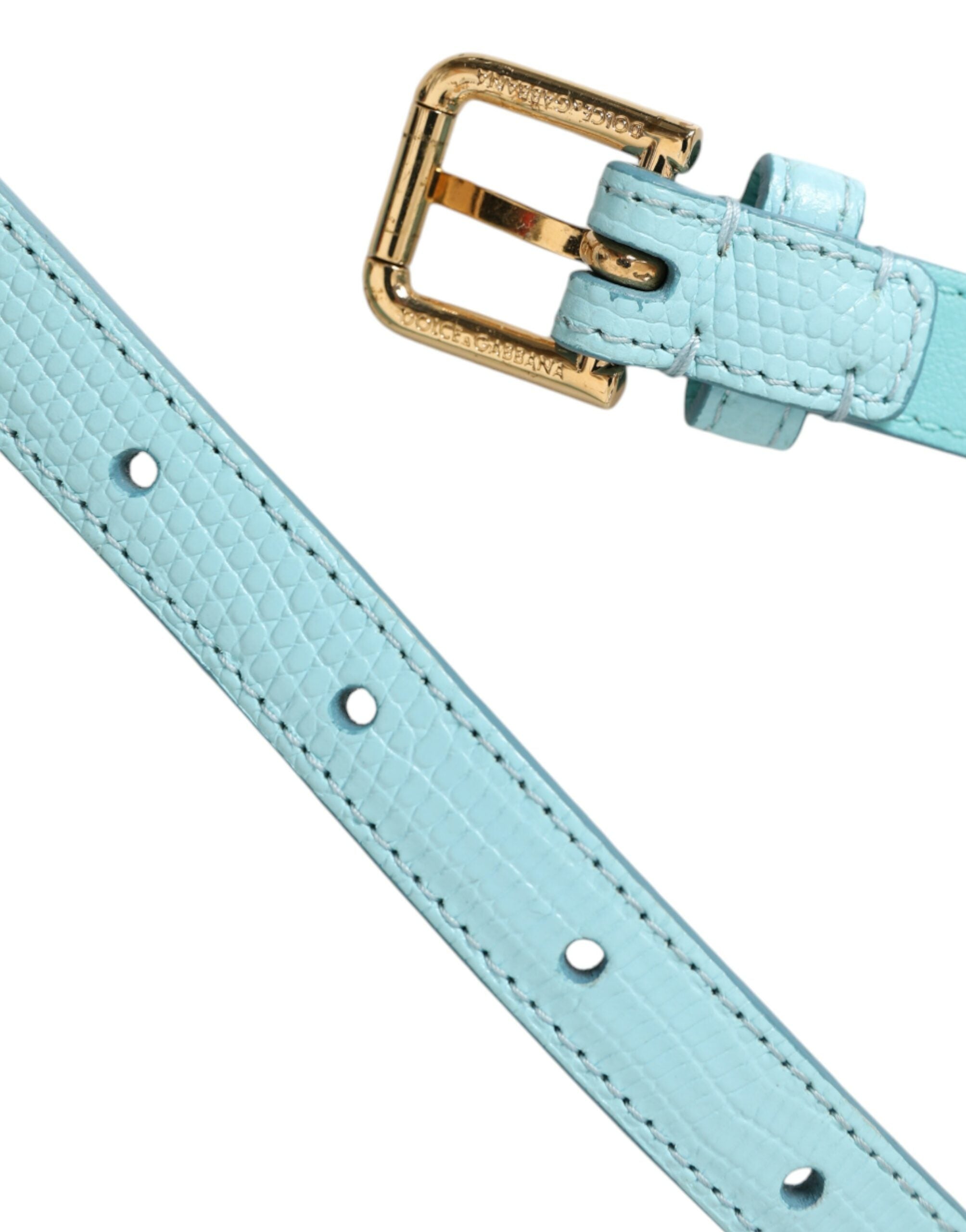 Dolce & Gabbana Light Blue Leather Crystal Chain Waist Belt - Luksuslaukut ja asusteet Dolce & Gabbana - Tutustu YVES JAVANNI® 