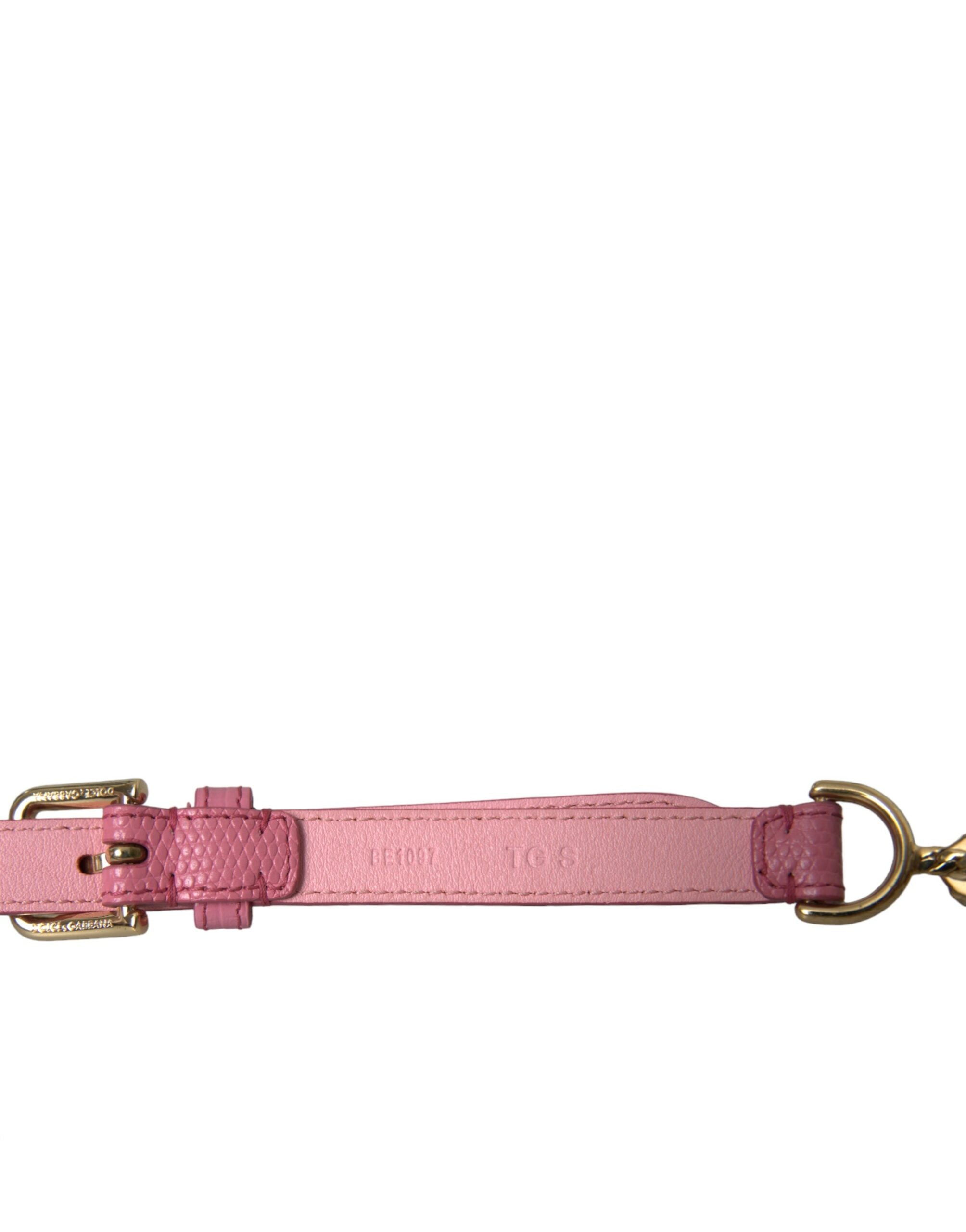 Dolce & Gabbana Pink Leather Crystal Chain Embellished Belt - Luksuslaukut ja asusteet Dolce & Gabbana - Tutustu YVES JAVANNI® 