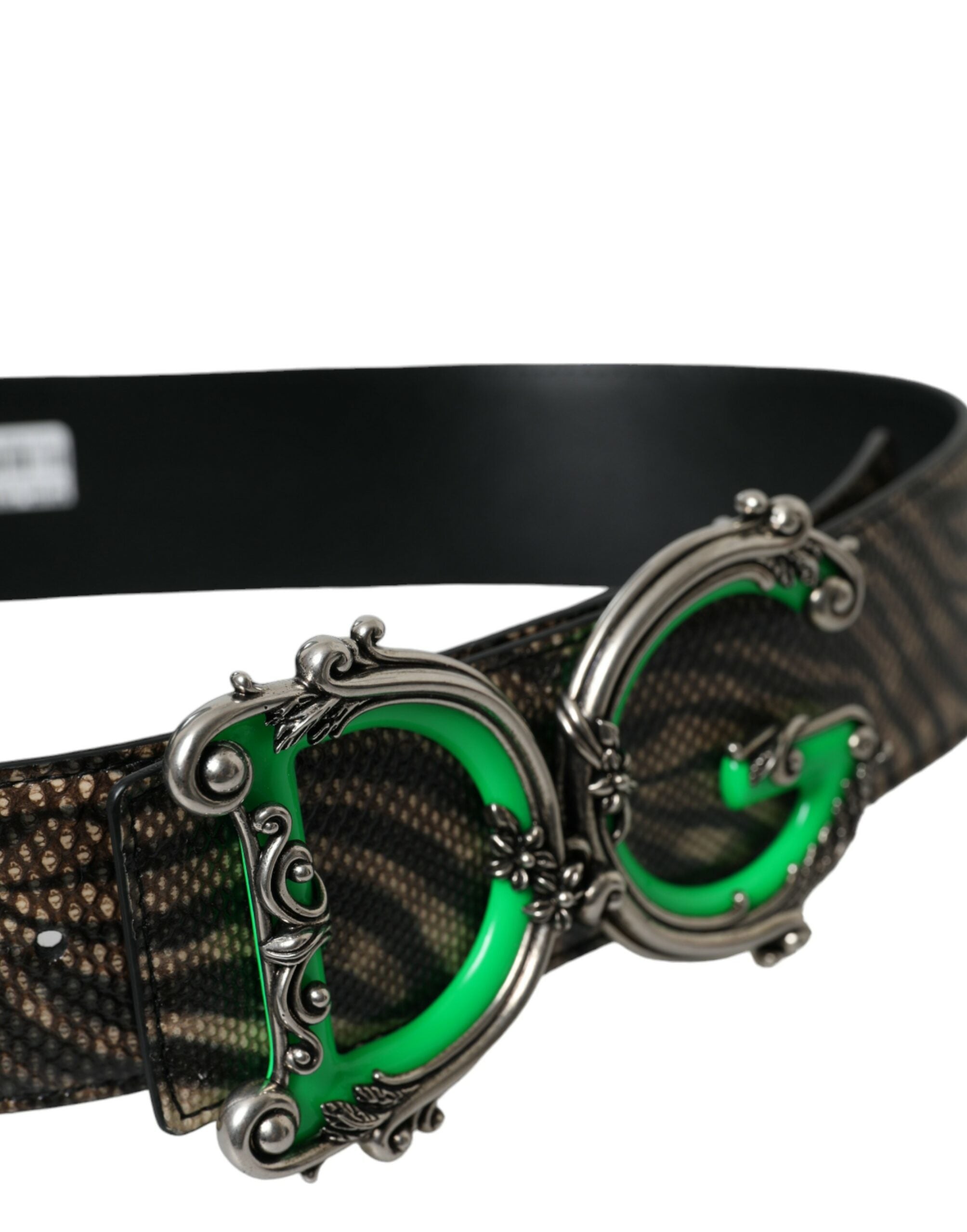 Dolce & Gabbana Brown Zebra Leather Metal Logo Buckle Belt - Luksusmuotia Dolce & Gabbana - Tutustu YVES JAVANNI® 