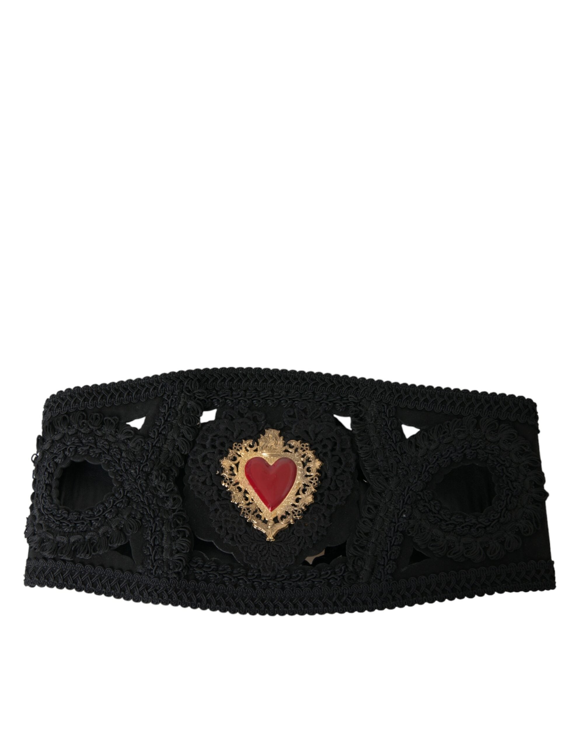 Dolce & Gabbana Black Canvas Embellished Waist Women Belt - Luksusmuotia Dolce & Gabbana - Tutustu YVES JAVANNI® 