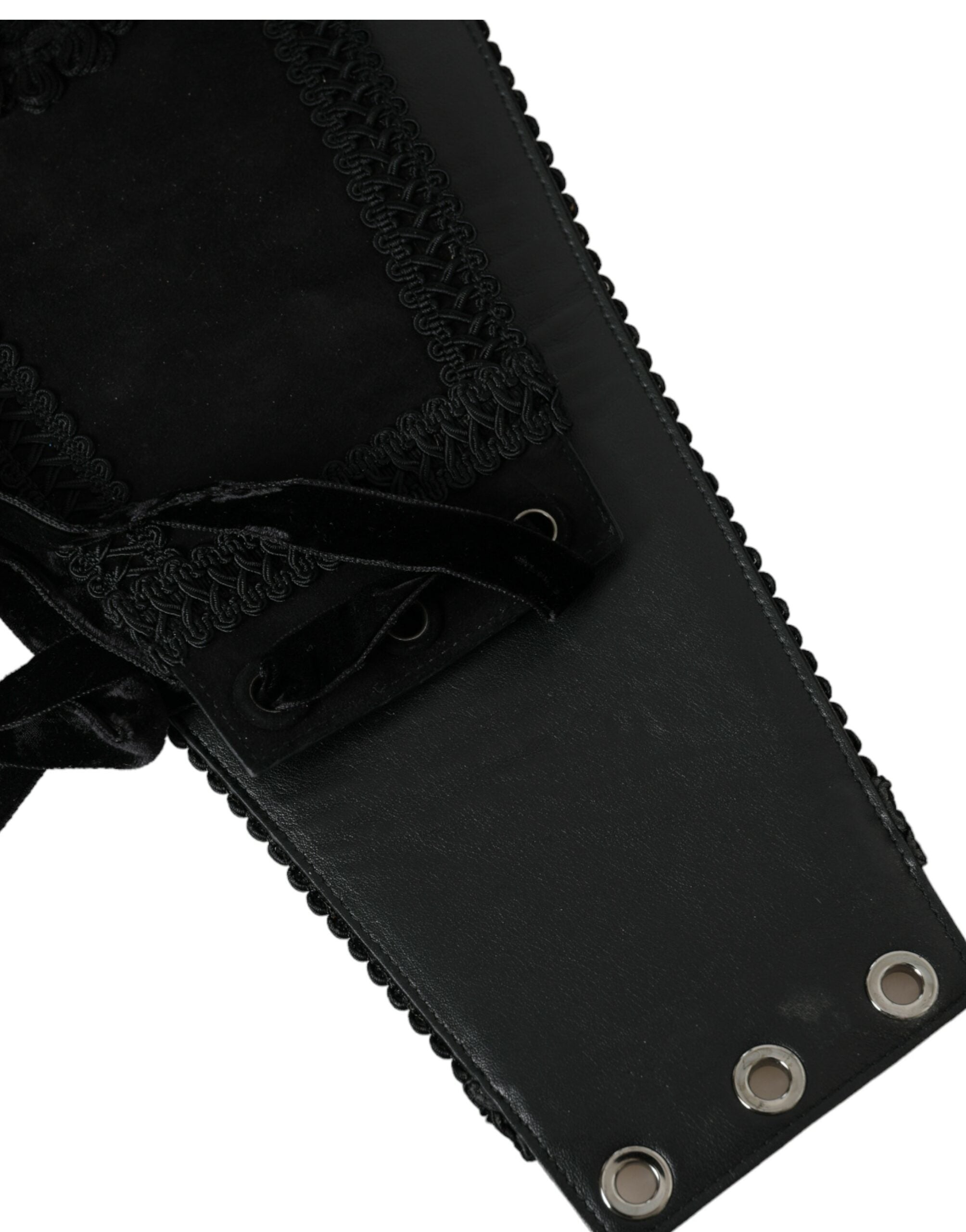 Dolce & Gabbana Black Canvas Embellished Waist Women Belt - Luksusmuotia Dolce & Gabbana - Tutustu YVES JAVANNI® 