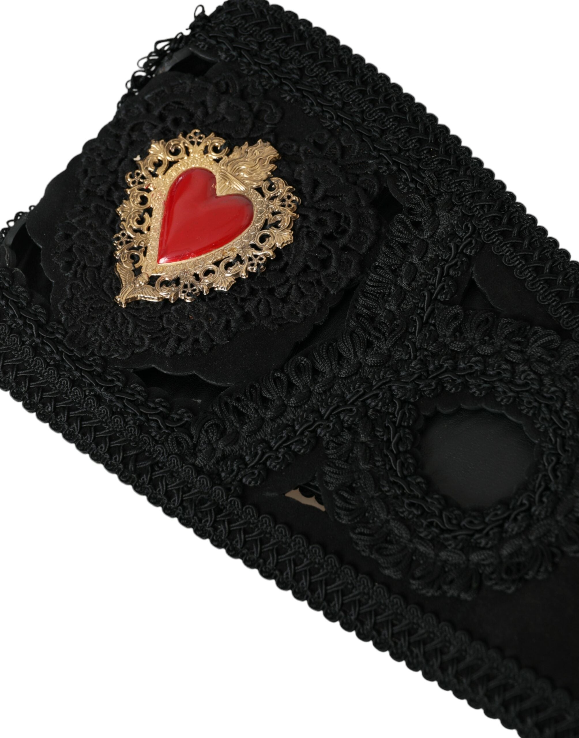 Dolce & Gabbana Black Canvas Embellished Waist Women Belt - Luksusmuotia Dolce & Gabbana - Tutustu YVES JAVANNI® 