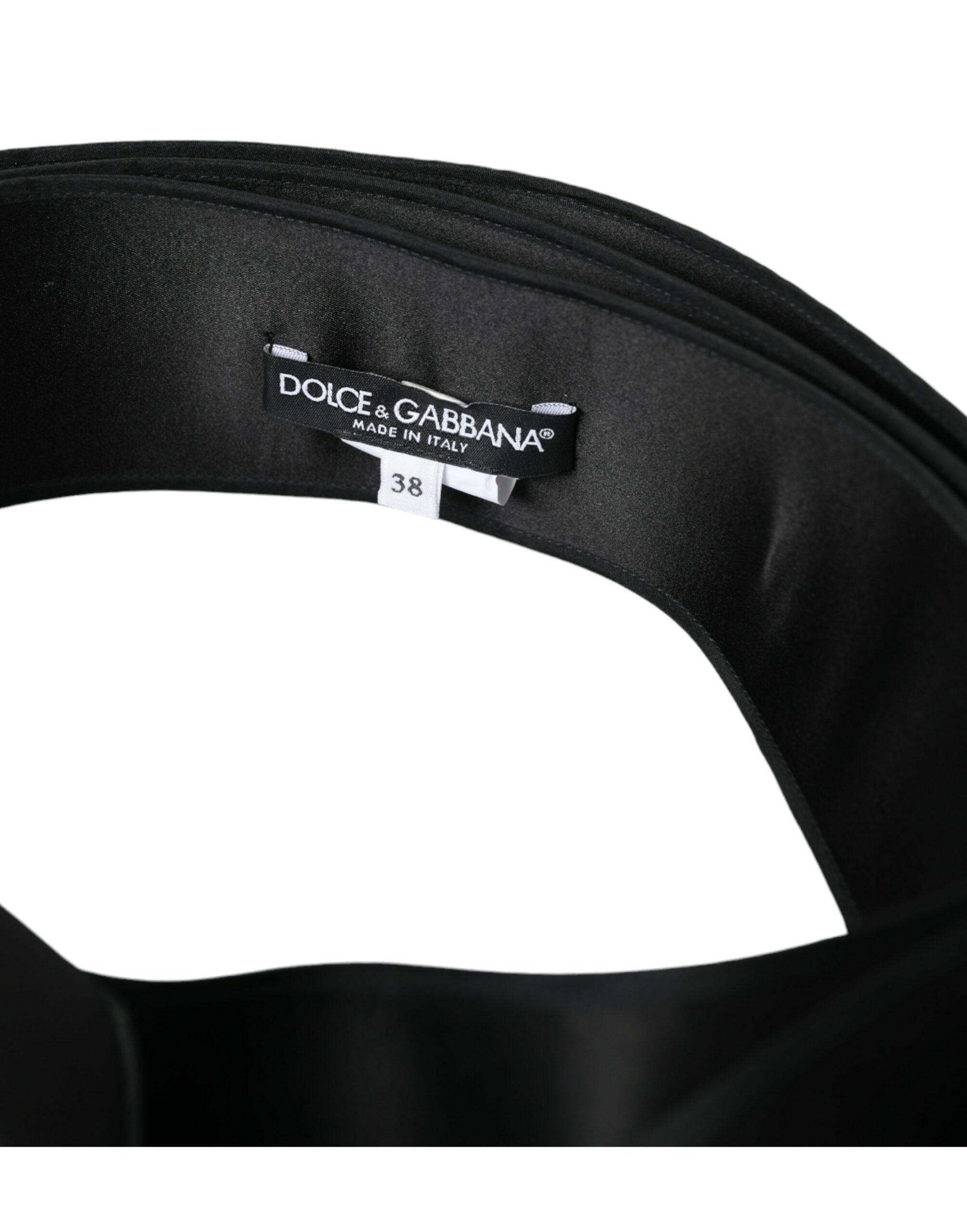 Dolce & Gabbana Black Silk Satin Waist Women Belt - Luksusmuotia Dolce & Gabbana - Tutustu YVES JAVANNI® 