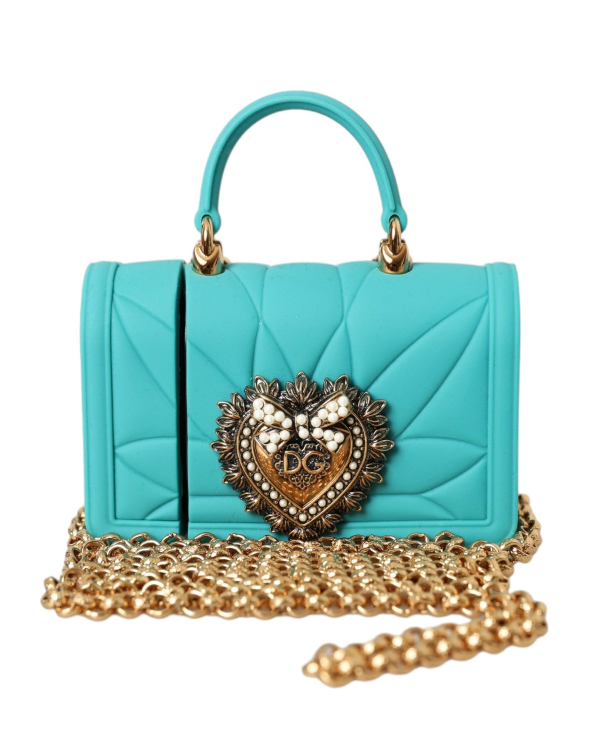 Dolce & Gabbana Turquoise Silicone Devotion Heart Cover Bag Airpods Case - Luksusmuotia Dolce & Gabbana - Tutustu YVES JAVANNI® 