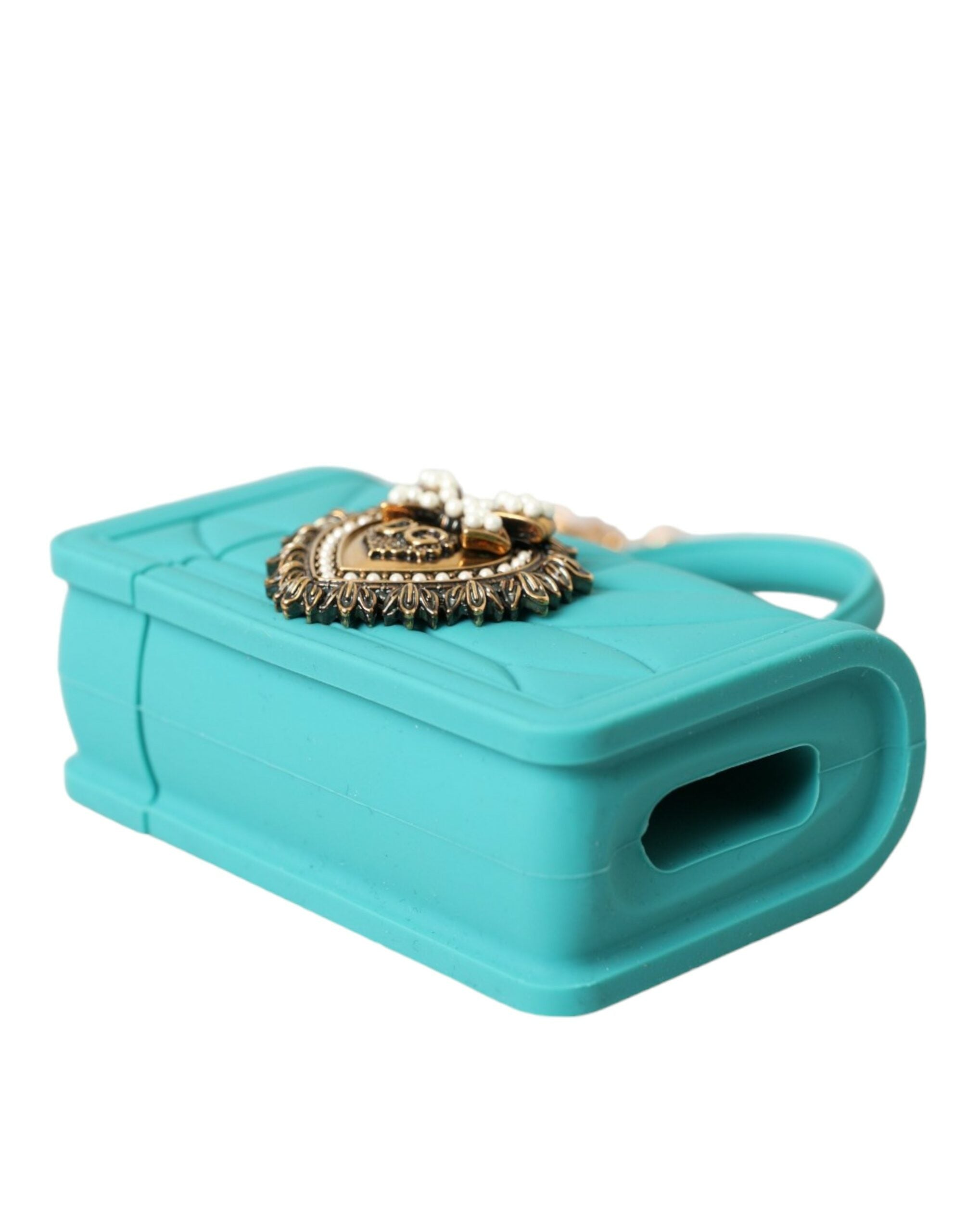 Dolce & Gabbana Turquoise Silicone Devotion Heart Cover Bag Airpods Case - Luksusmuotia Dolce & Gabbana - Tutustu YVES JAVANNI® 