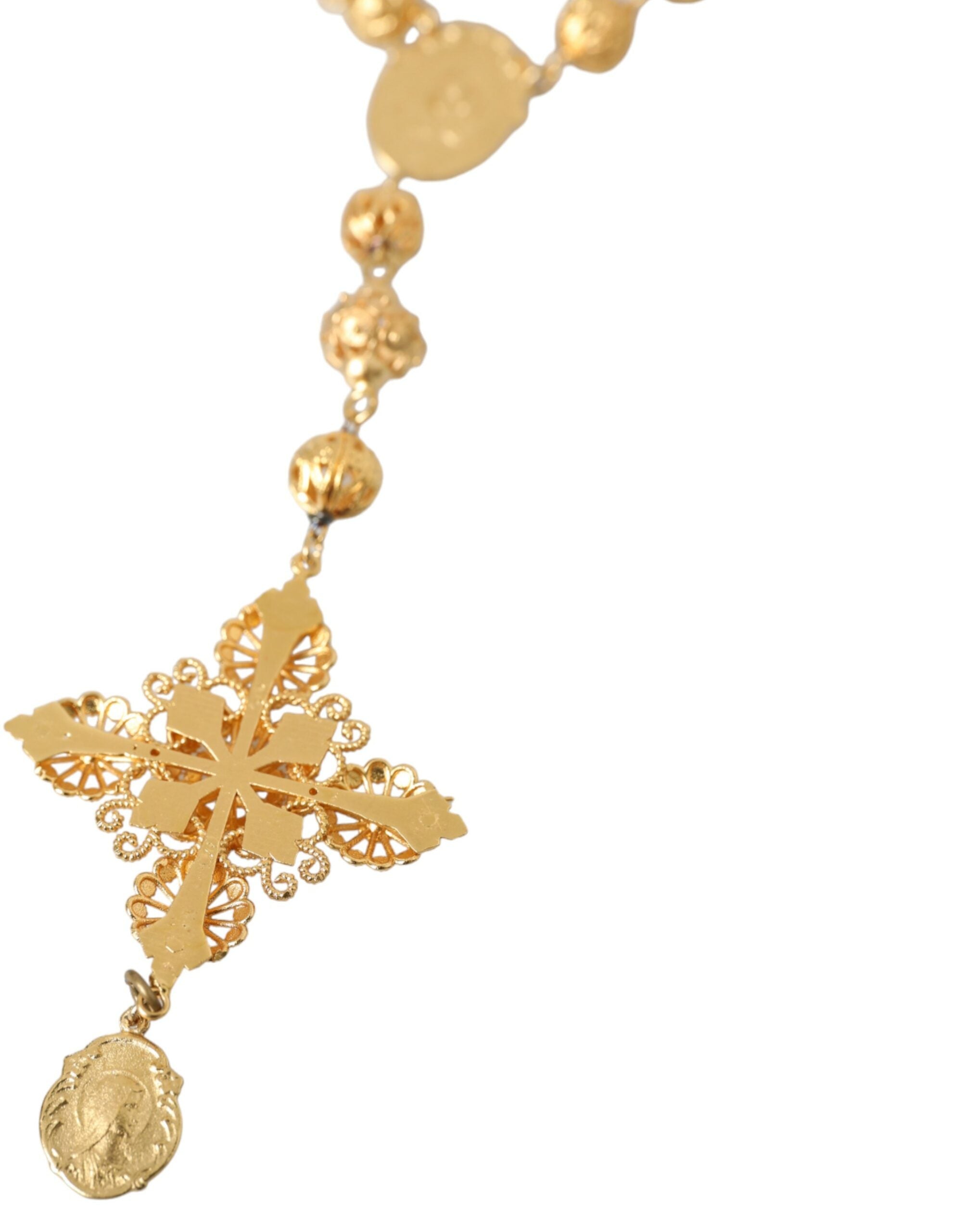 Dolce & Gabbana Gold Tone Chain Brass Beaded Statement Sicily Necklace - Luksusmuotia Dolce & Gabbana - Tutustu YVES JAVANNI® 