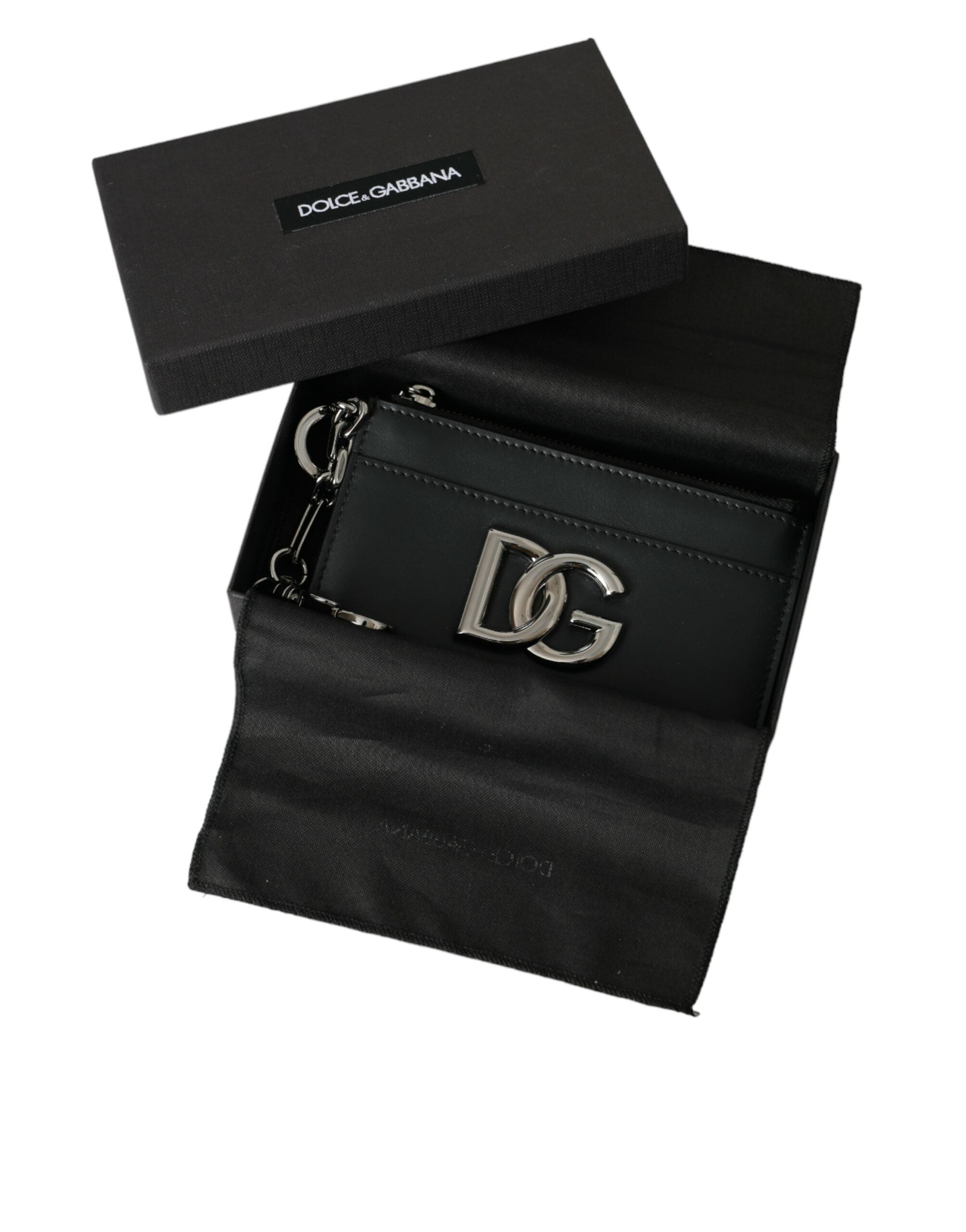 Dolce & Gabbana Black Calfskin Leather DG Logo Card Holder Wallet Men - Luksusmuotia Dolce & Gabbana - Tutustu YVES JAVANNI® 