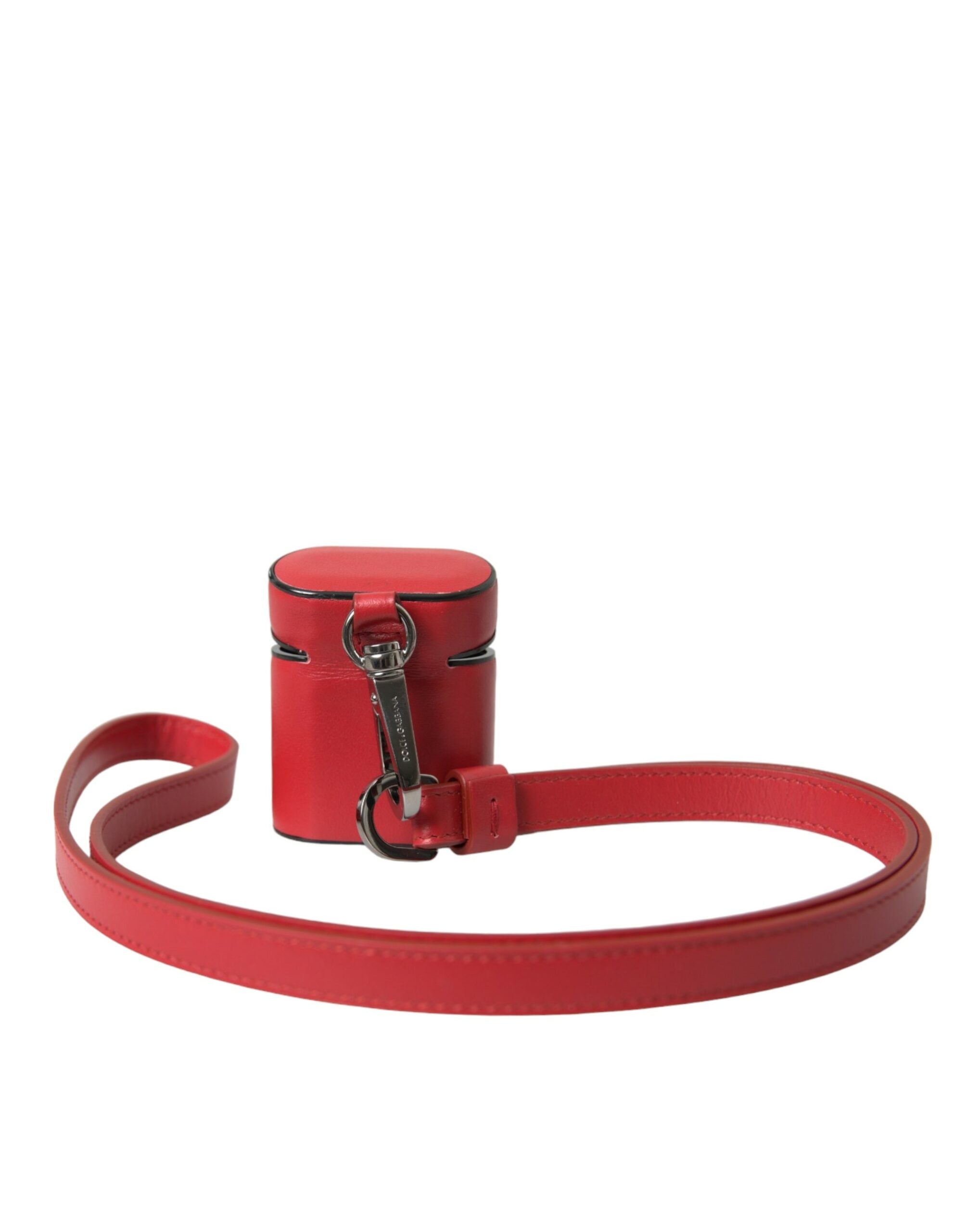 Dolce & Gabbana Red Calfskin Leather Logo Print Strap Men Airpods Case - Luksusmuotia Dolce & Gabbana - Tutustu YVES JAVANNI® 