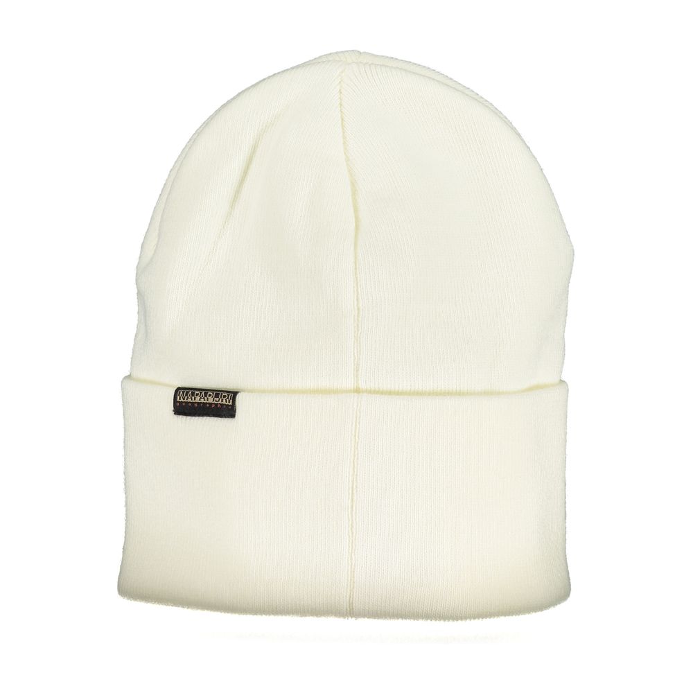 Napapijri White Beanie - Luksusmuotia Napapijri - Tutustu YVES JAVANNI® 