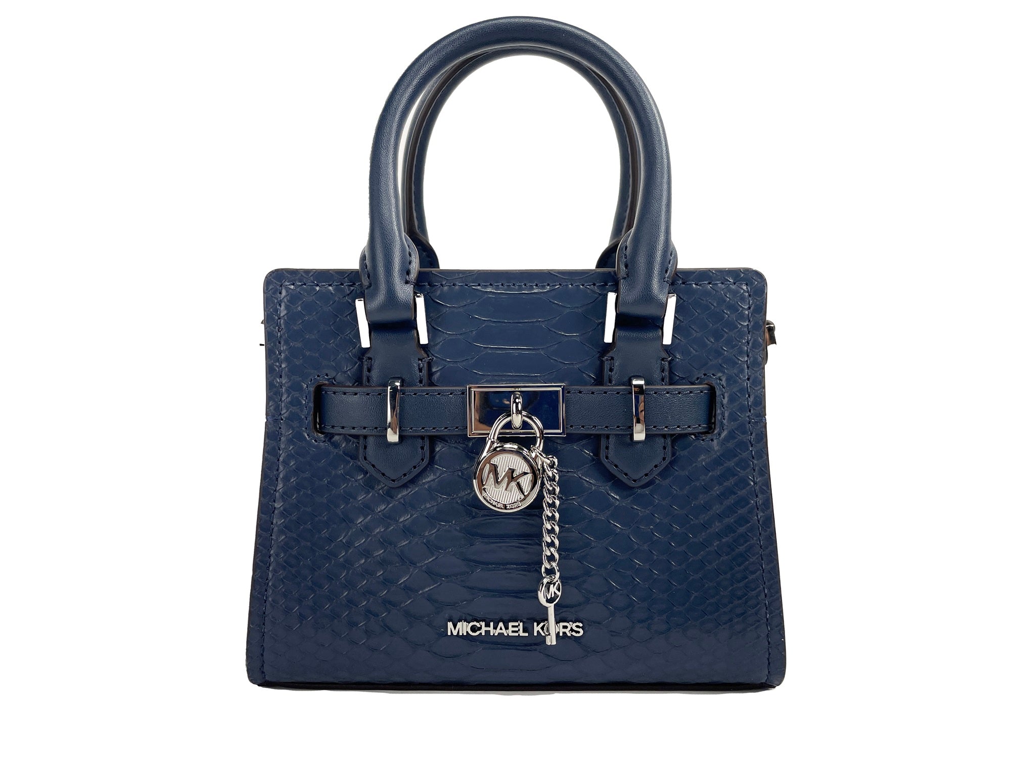 Michael Kors Hamilton XS Navy Snake Satchel Crossbody Bag Purse - Luksusmuotia Michael Kors - Tutustu YVES JAVANNI® 