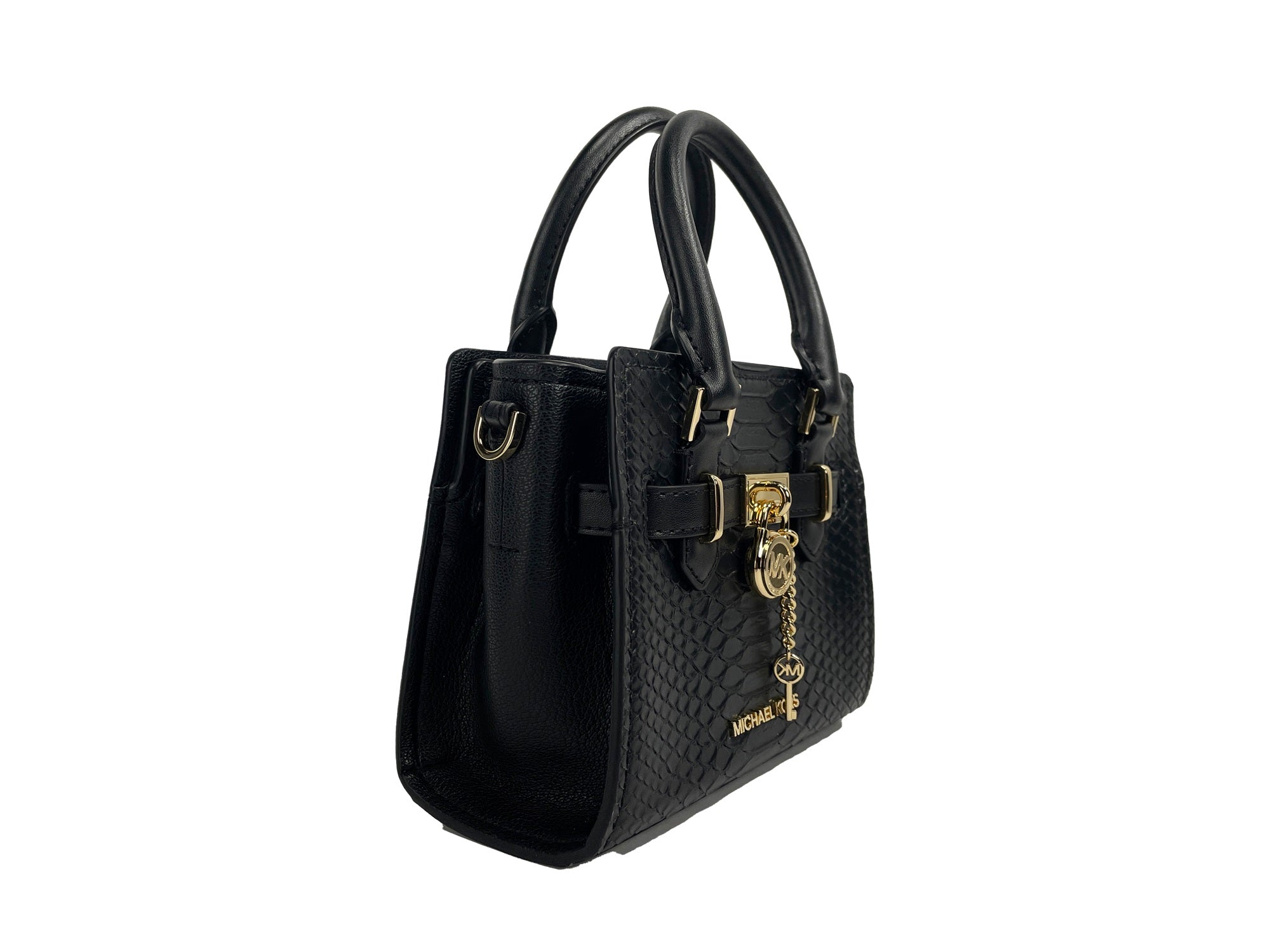 Michael Kors Hamilton XS Black Snake Satchel Crossbody Bag Purse - Luksusmuotia Michael Kors - Tutustu YVES JAVANNI® 