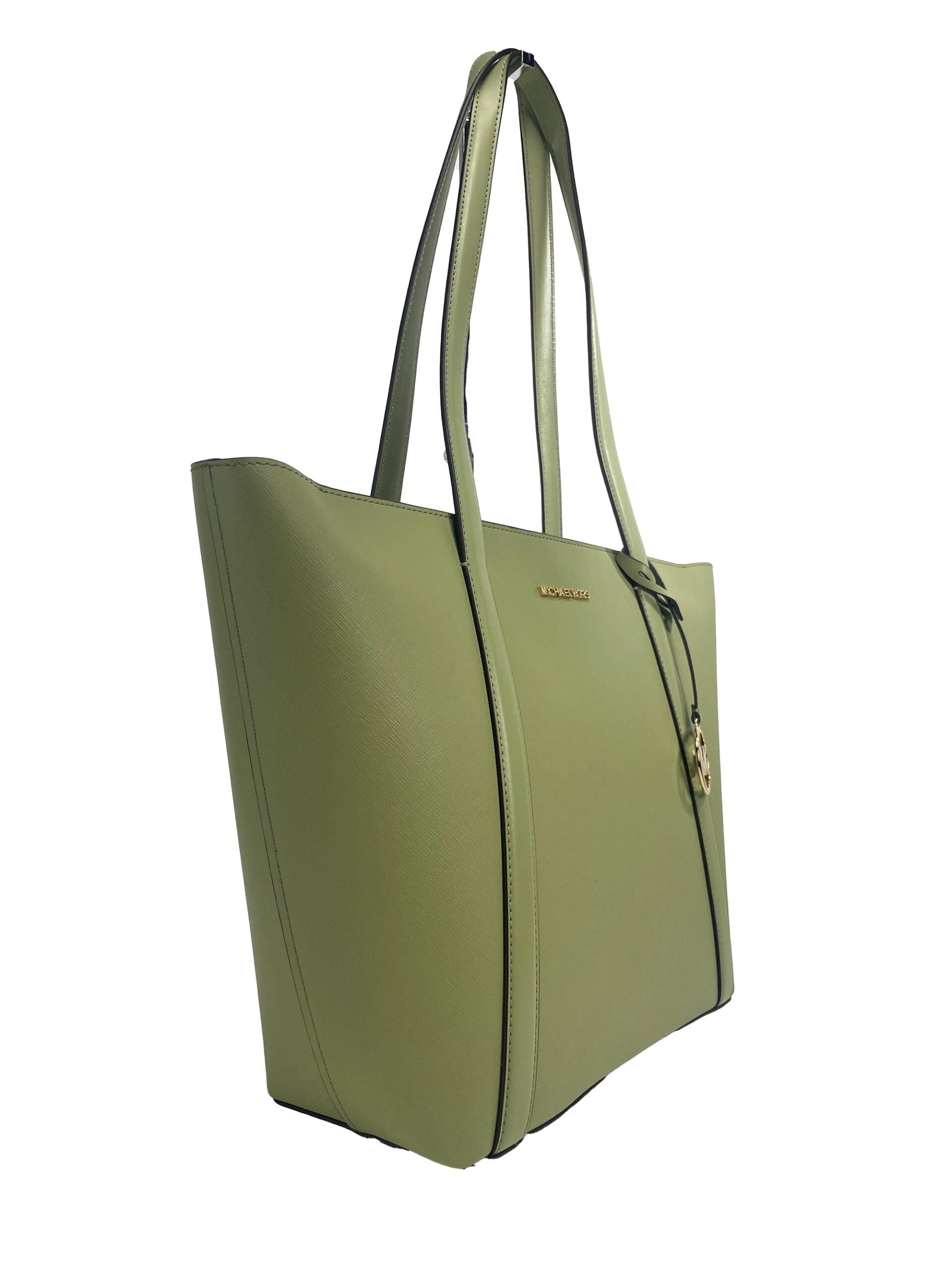 Michael Kors Large Pratt Shoulder Zip Tote Bag Light Sage - Luksusmuotia Michael Kors - Tutustu YVES JAVANNI® 