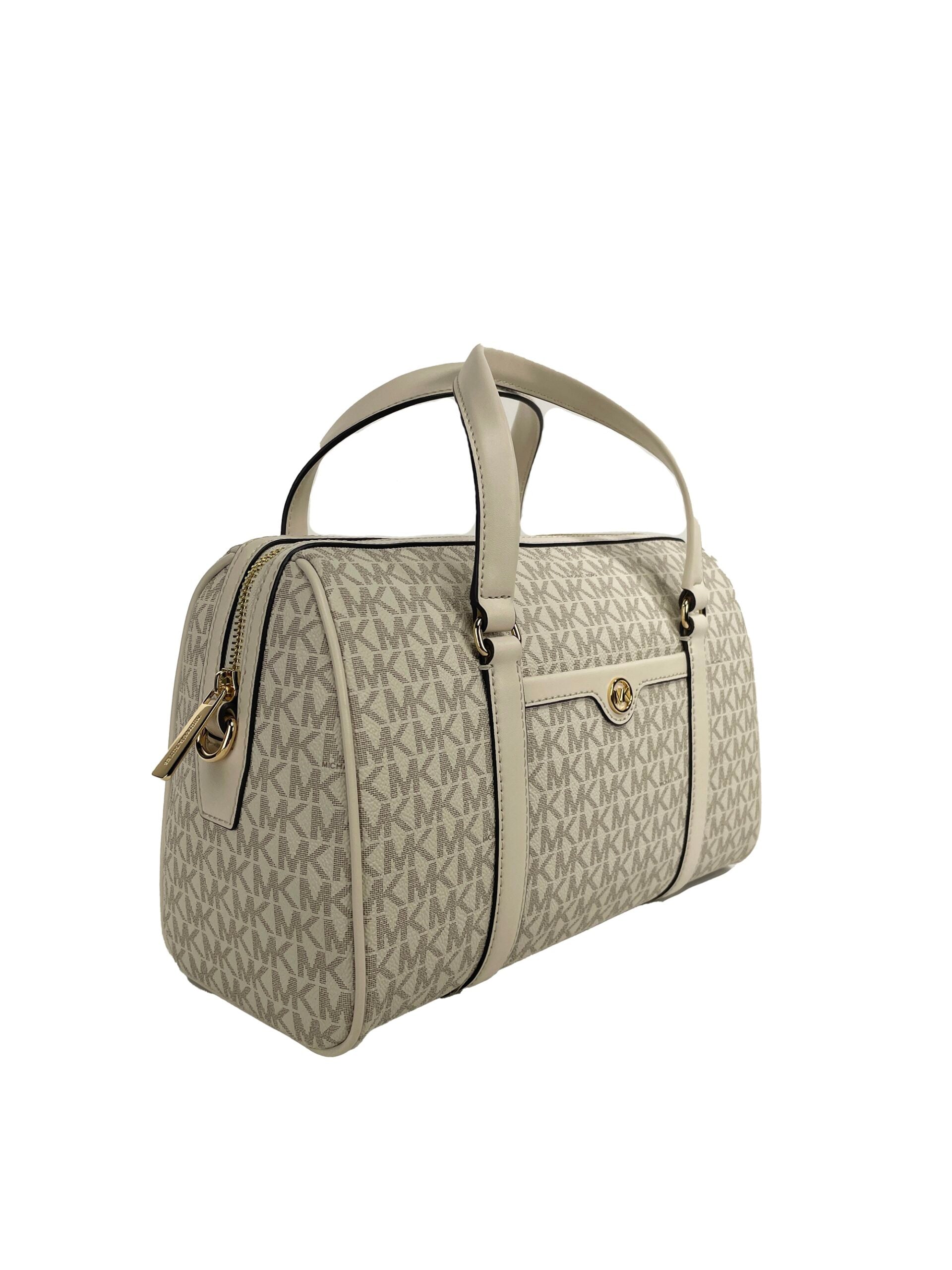 Michael Kors Travel Medium Duffle Satchel Crossbody Bag Purse Cream - Luksusmuotia Michael Kors - Tutustu YVES JAVANNI® 