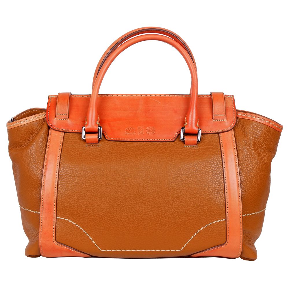 La Martina Orange Leather Handbag - Luksusmuotia La Martina - Tutustu YVES JAVANNI® 