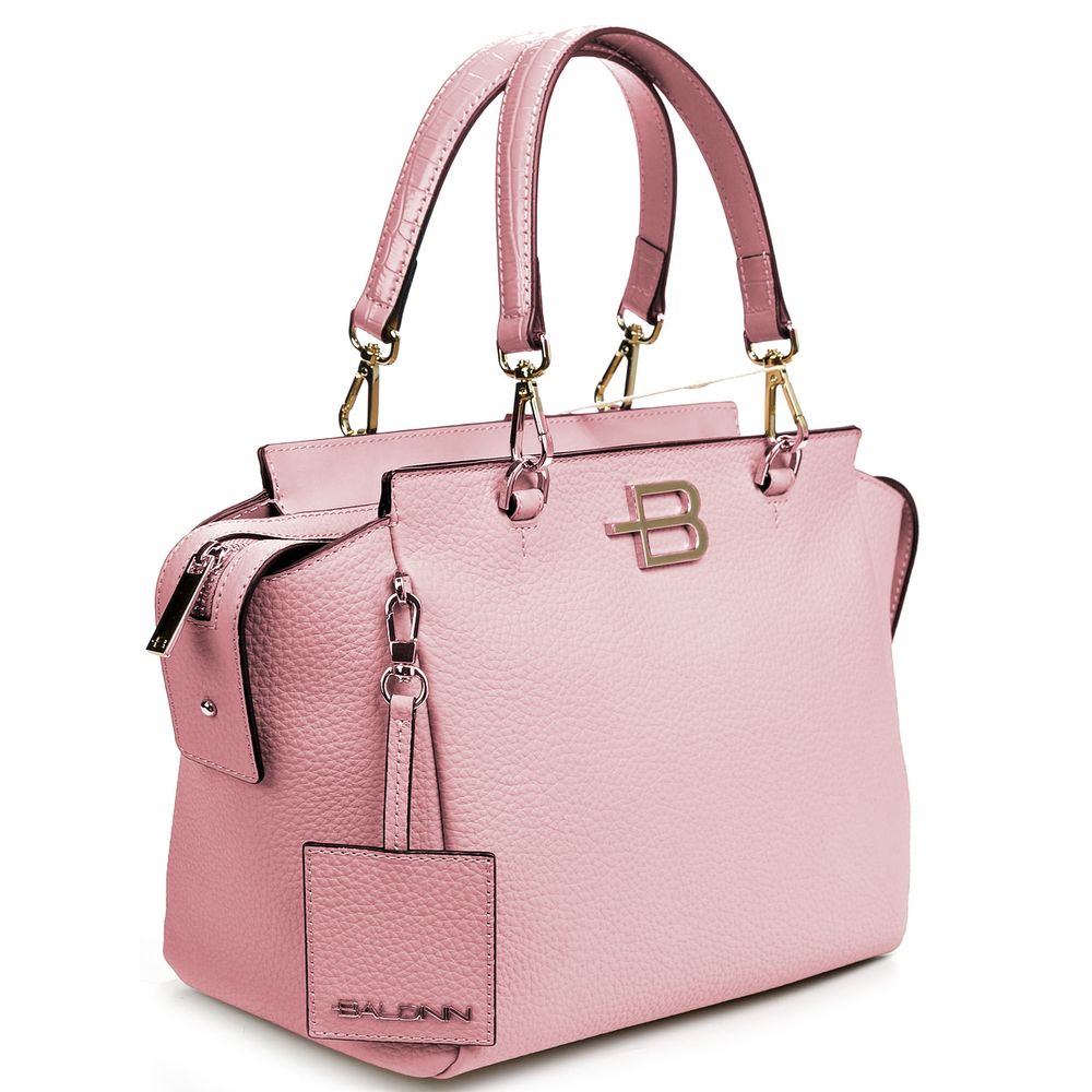 Baldinini Trend Chic Pink Textured Calfskin Handbag - Luksusmuotia Baldinini Trend - Tutustu YVES JAVANNI® 