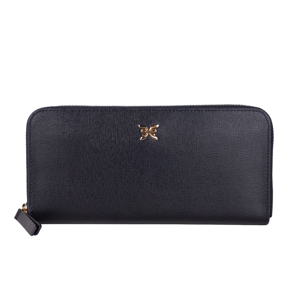 Ungaro Elegant Leather Zippered Wallet in Classic Black - Luksuslaukut ja asusteet Ungaro - Tutustu YVES JAVANNI® 