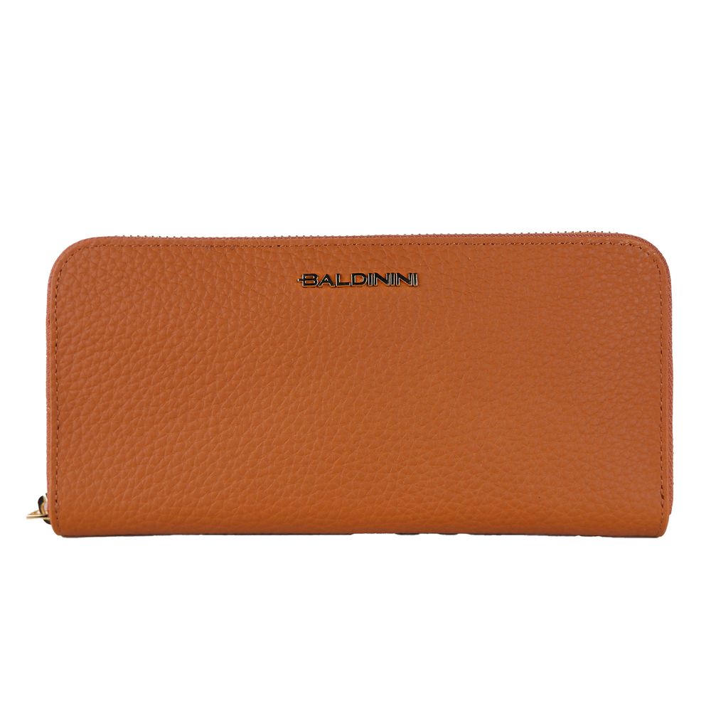 Baldinini Trend Elegant Orange Leather Wallet with Zipper - Luksuslaukut ja asusteet Baldinini Trend - Tutustu YVES JAVANNI® 