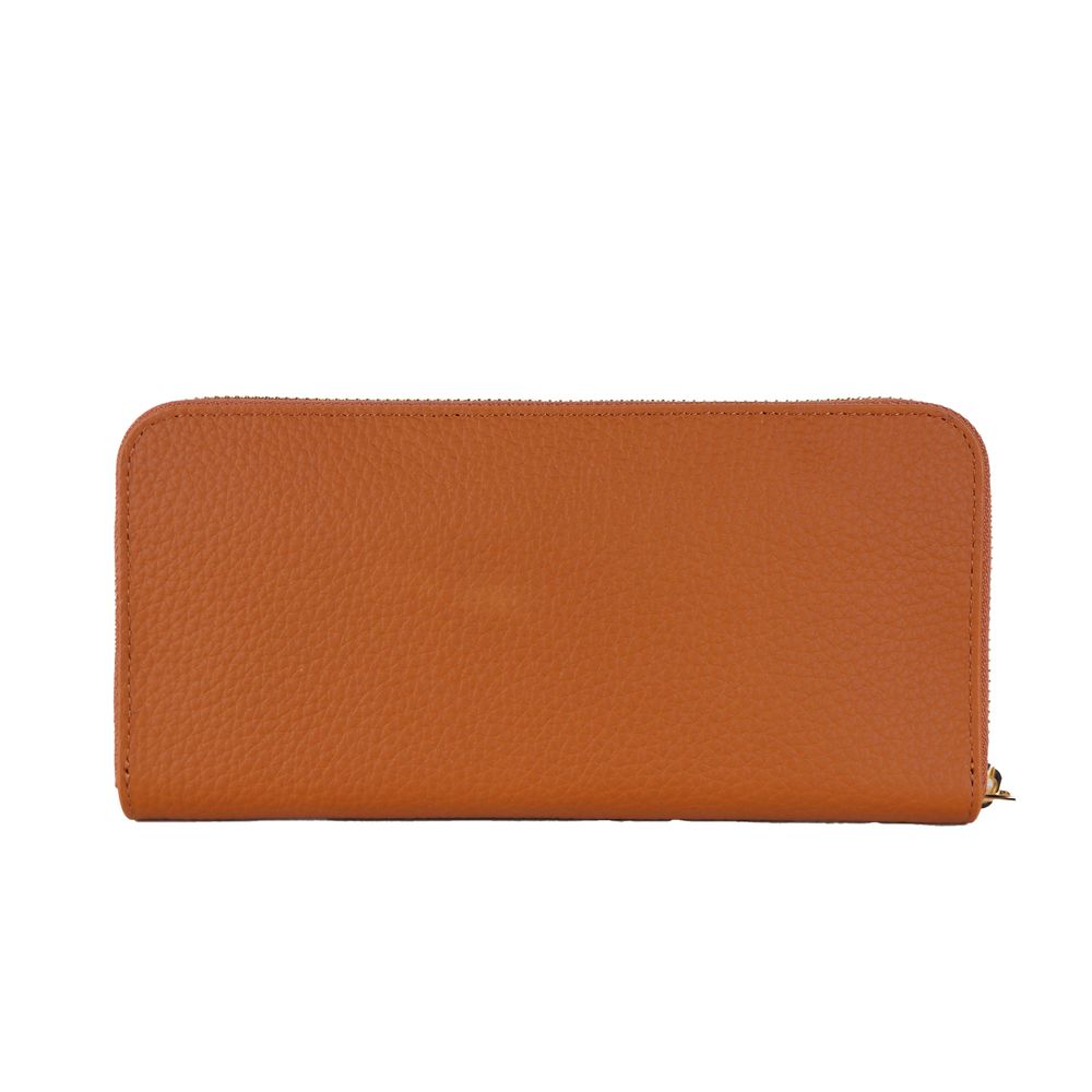 Baldinini Trend Elegant Orange Leather Wallet with Zipper - Luksusmuotia Baldinini Trend - Tutustu YVES JAVANNI® 