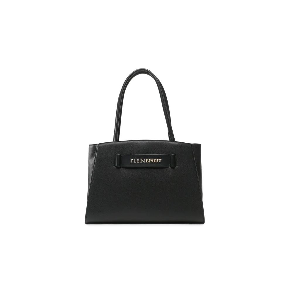 Plein Sport Chic Ebony Tote with Silver Logo Accent - Luksuslaukut ja asusteet Plein Sport - Tutustu YVES JAVANNI® 