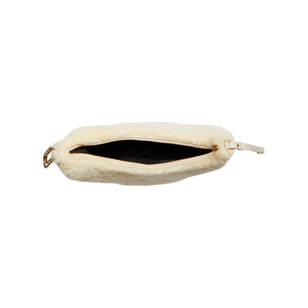 Off-White Cream Shearling Wool Chic Shoulder Bag - Luksusmuotia Off-White - Tutustu YVES JAVANNI® 