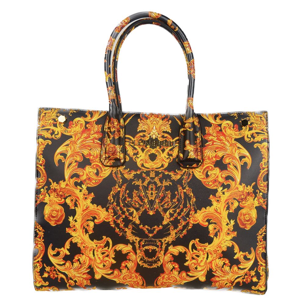 Plein Sport Elegant Black Shopper with Golden Accents - Luksusmuotia Plein Sport - Tutustu YVES JAVANNI® 