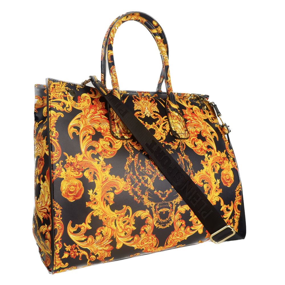 Plein Sport Elegant Black Shopper with Golden Accents - Luksusmuotia Plein Sport - Tutustu YVES JAVANNI® 